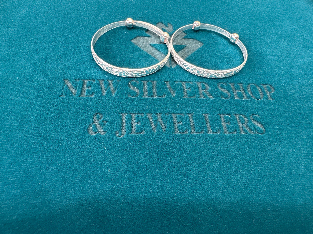 Fancy Silver baby bangles