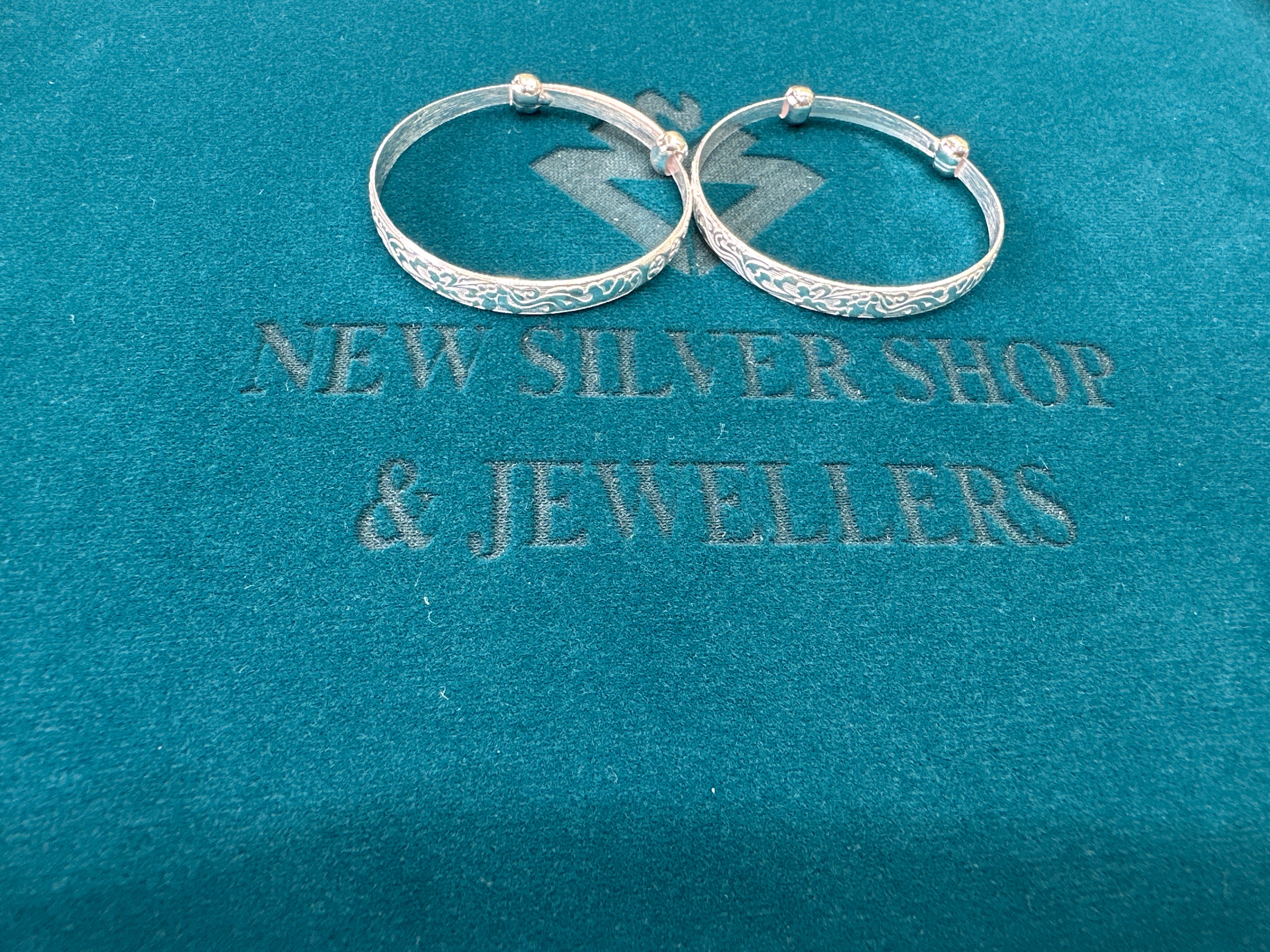 Fancy Silver baby bangles