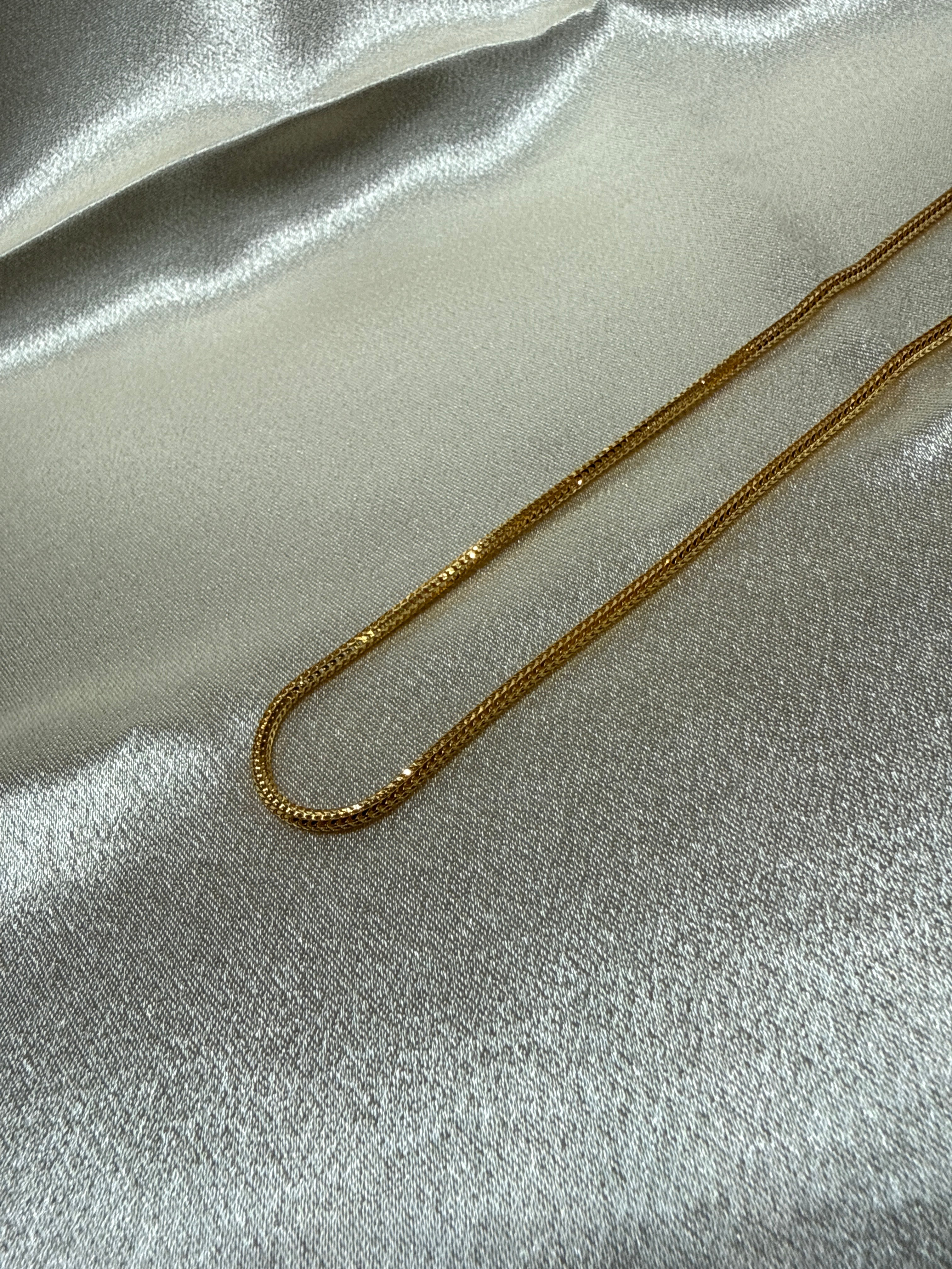 22K Gold Chain (Round Box Foxtail Design)