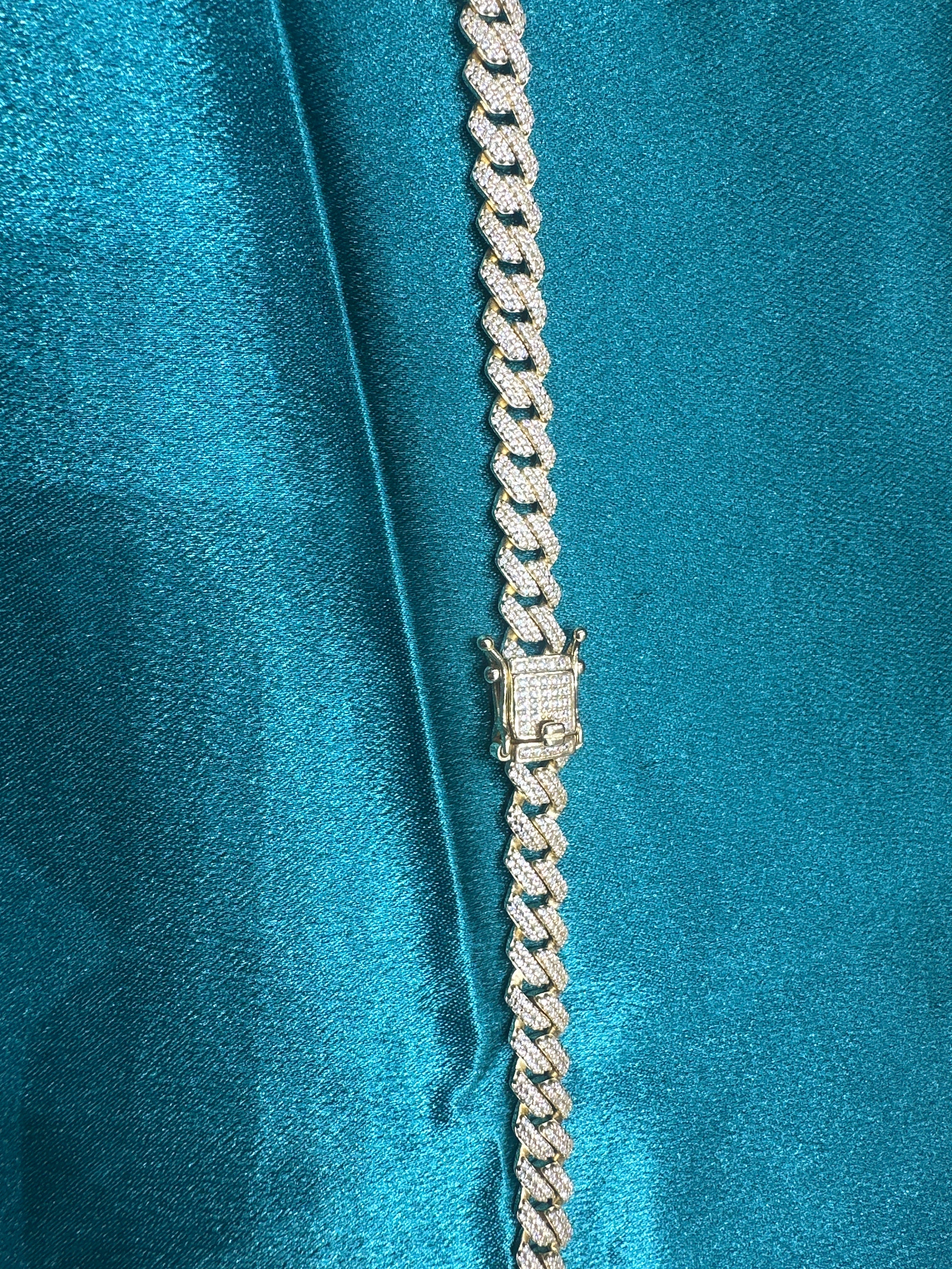 Men’s silver gold plating iced out silver 925 chain with CZ diamonds (9mm)