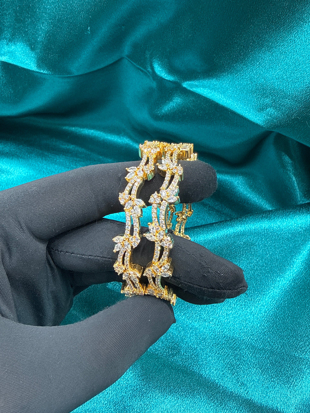 Designer Gold Plated Silver Bangles