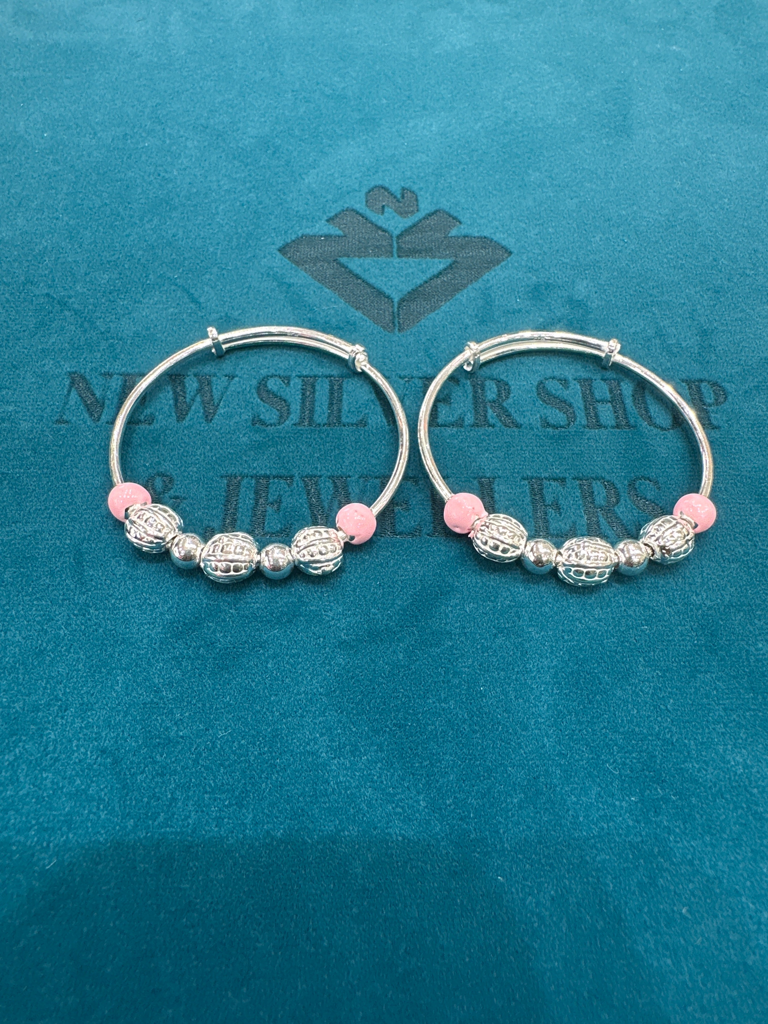 Fancy Silver baby bangles