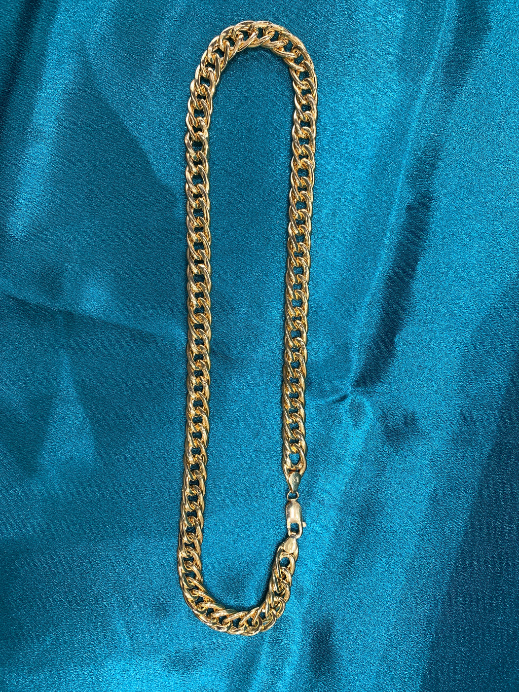 8 mm Gold plated holo silver chain