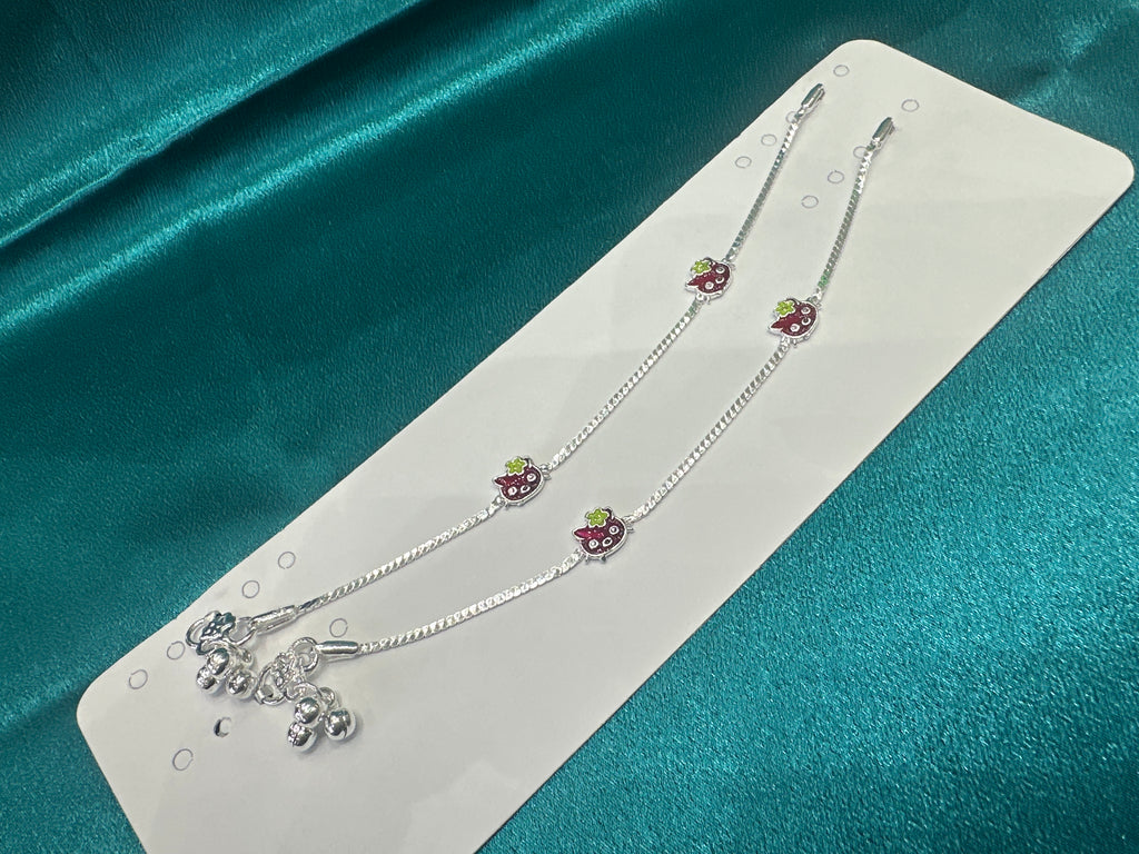 Fancy Silver baby anklet(Size: 6-9 year old)