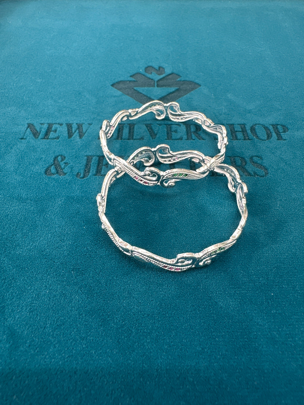 Fancy Silver baby bangles