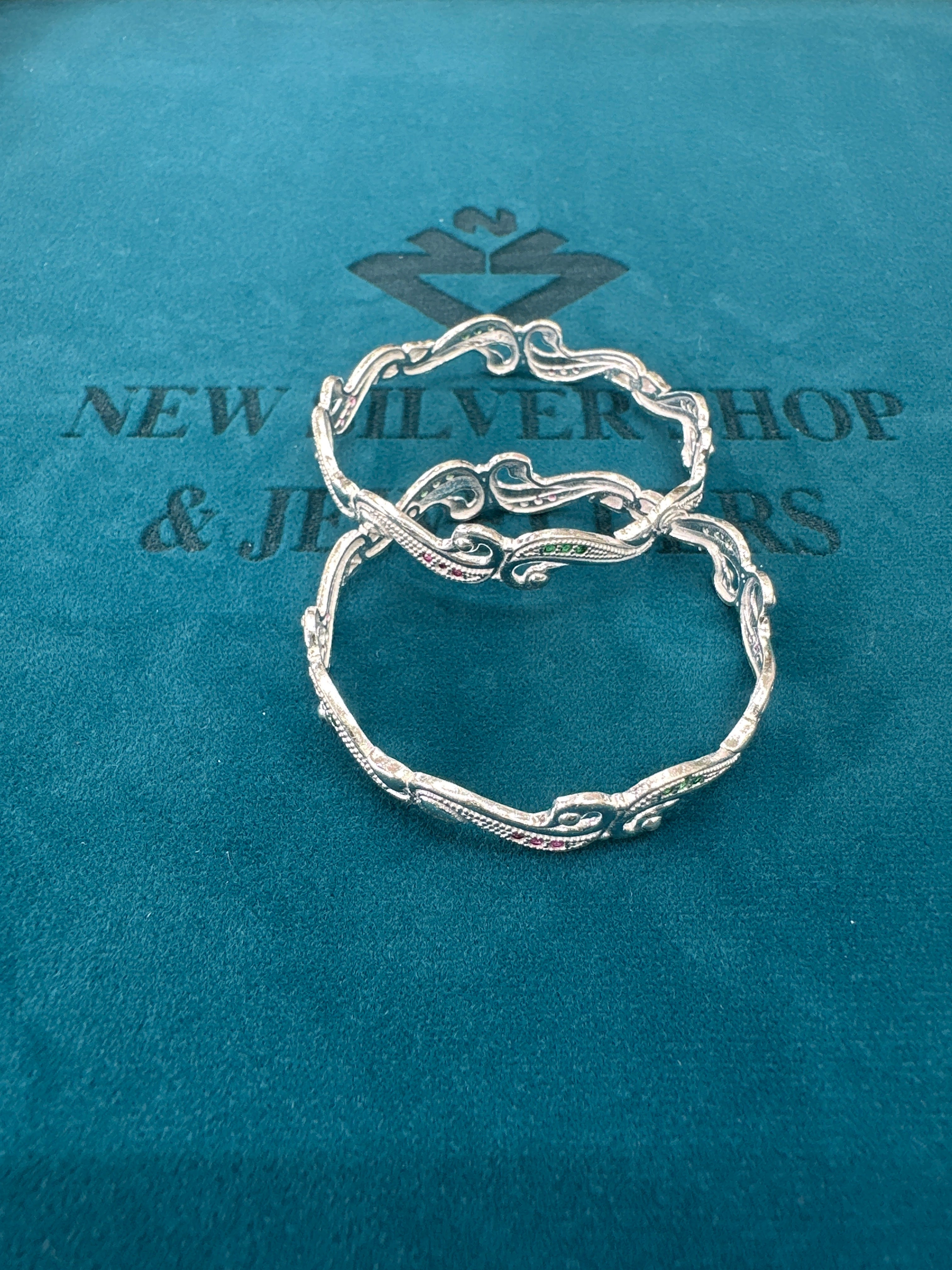 Fancy Silver baby bangles