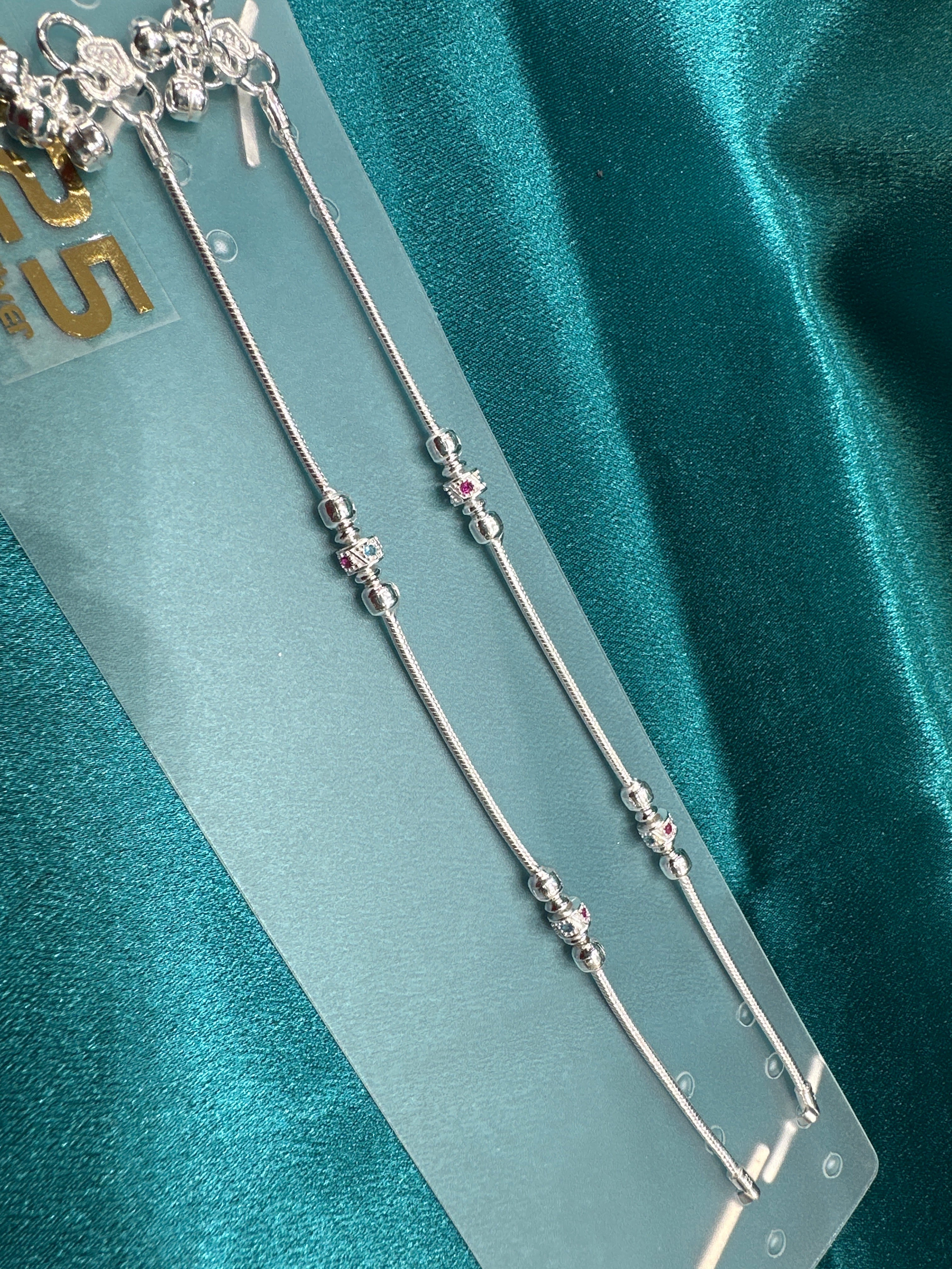 Fancy Silver baby anklet(Size: 6-9 year old)