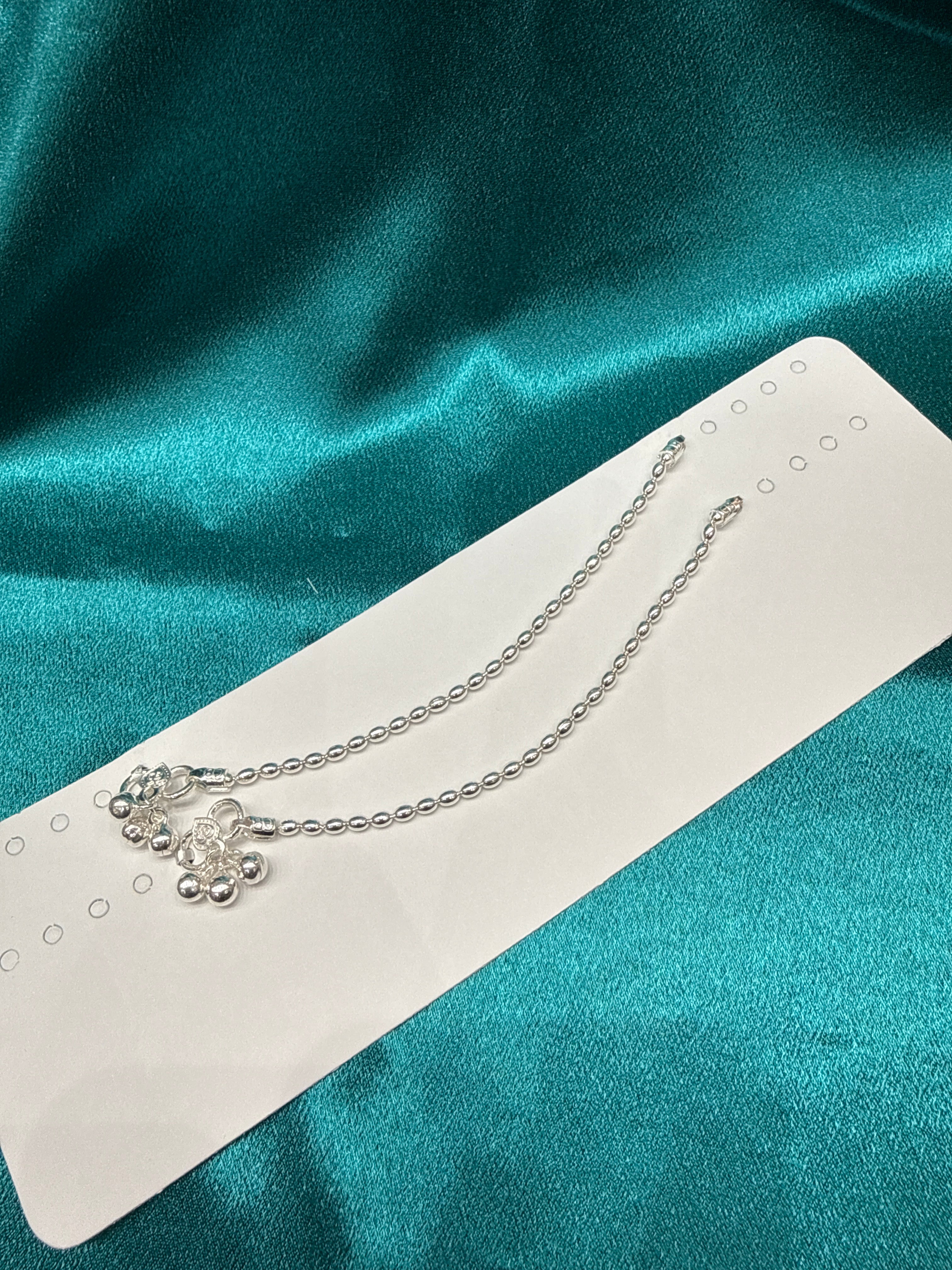 Baby fancy silver anklets (Size: 1-2 year old)