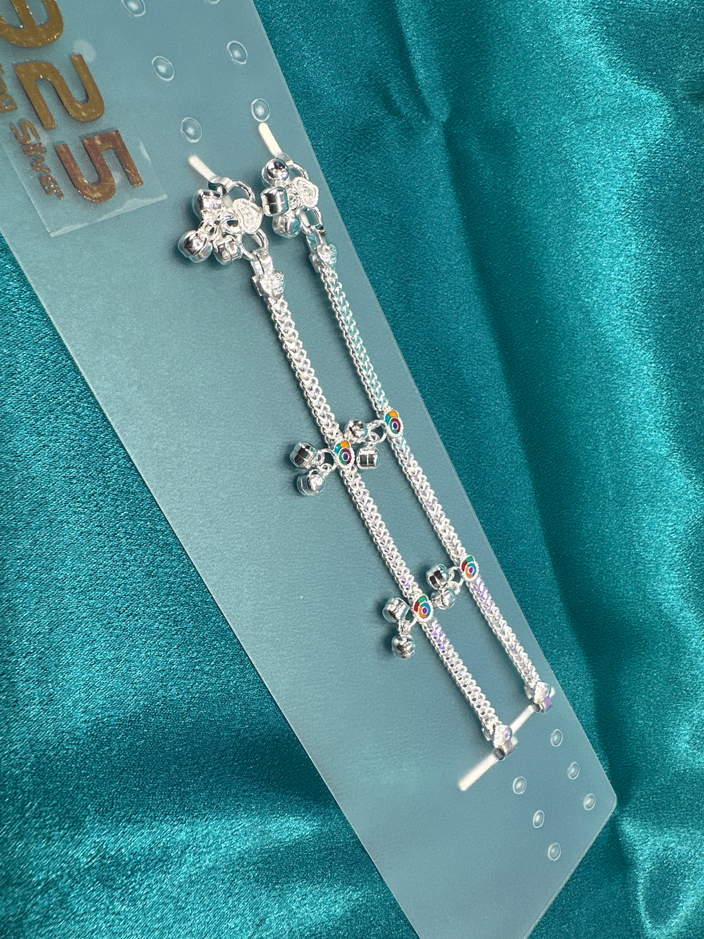 Fancy Silver baby anklet(Size: newborn - 1 year old)