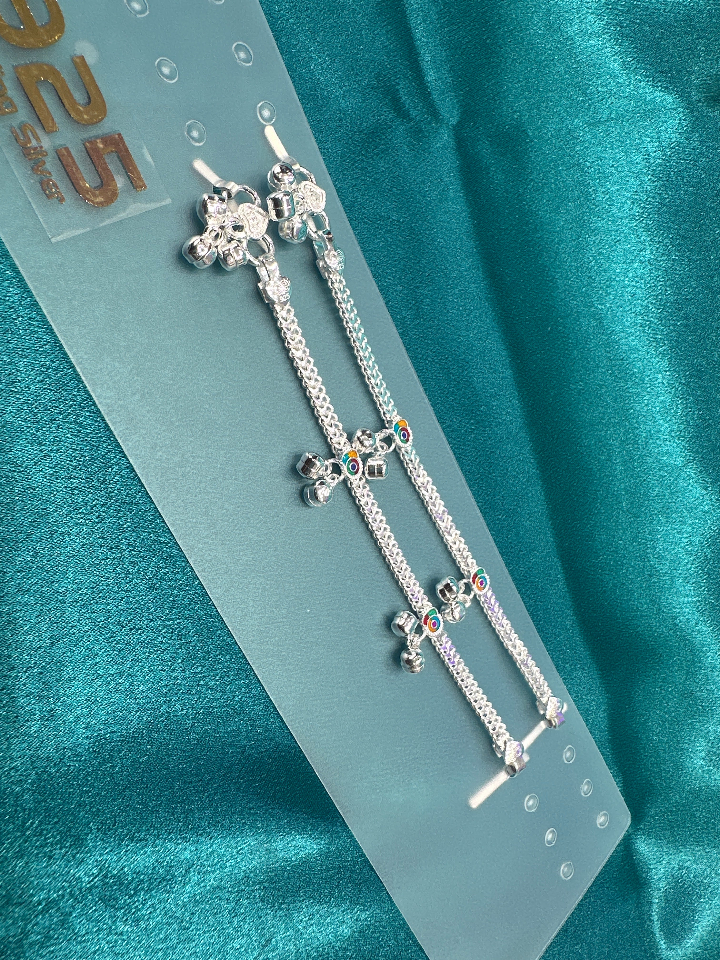 Fancy Silver baby anklet(Size: newborn - 1 year old)