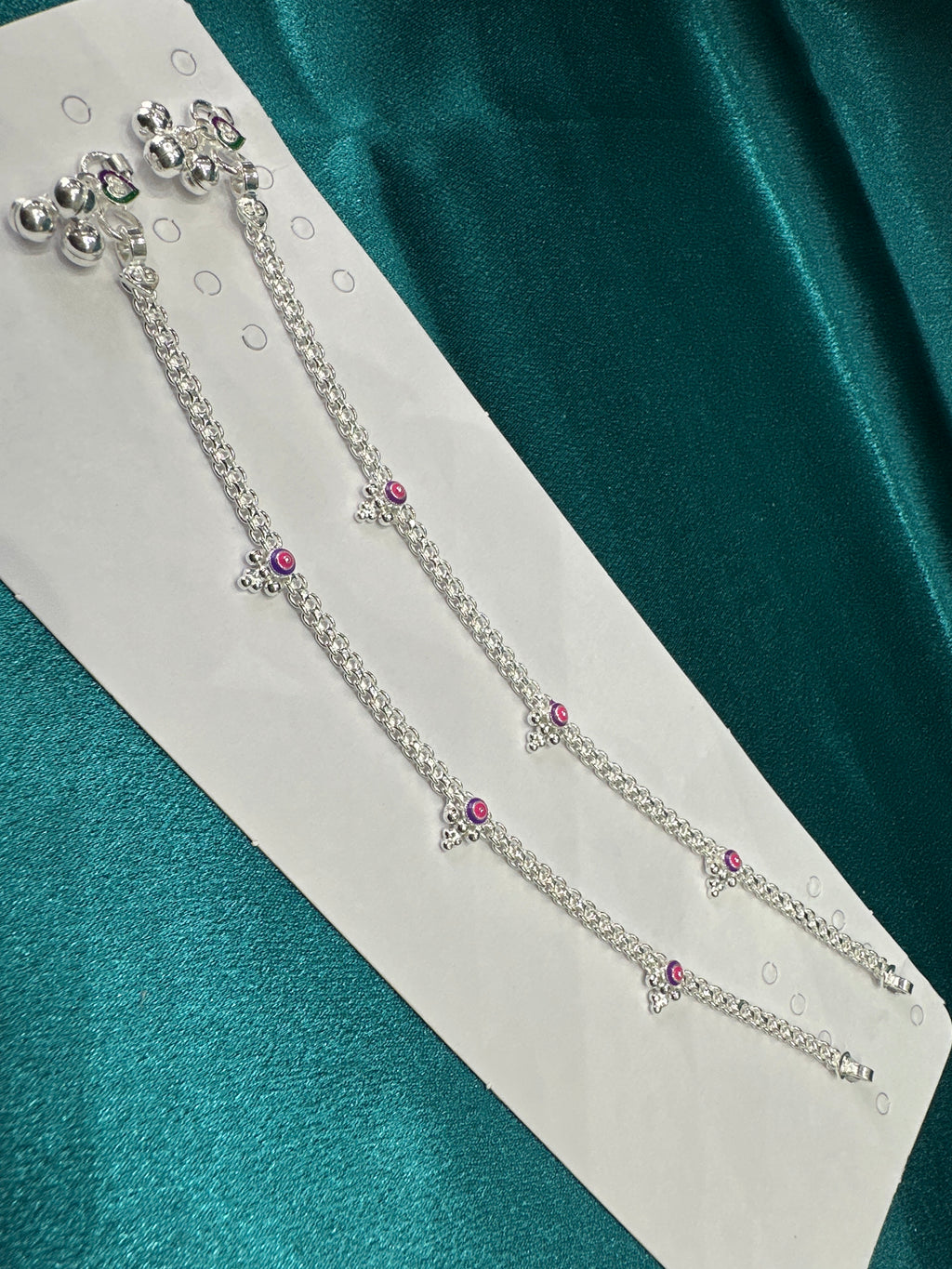 Fancy Silver baby anklet(Size: 10- 12 year old)