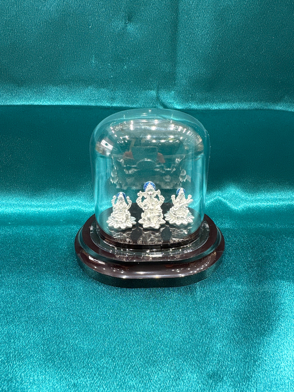 Pure Silver Lakshmi GaneshSaraswati ji Idol (Murti)