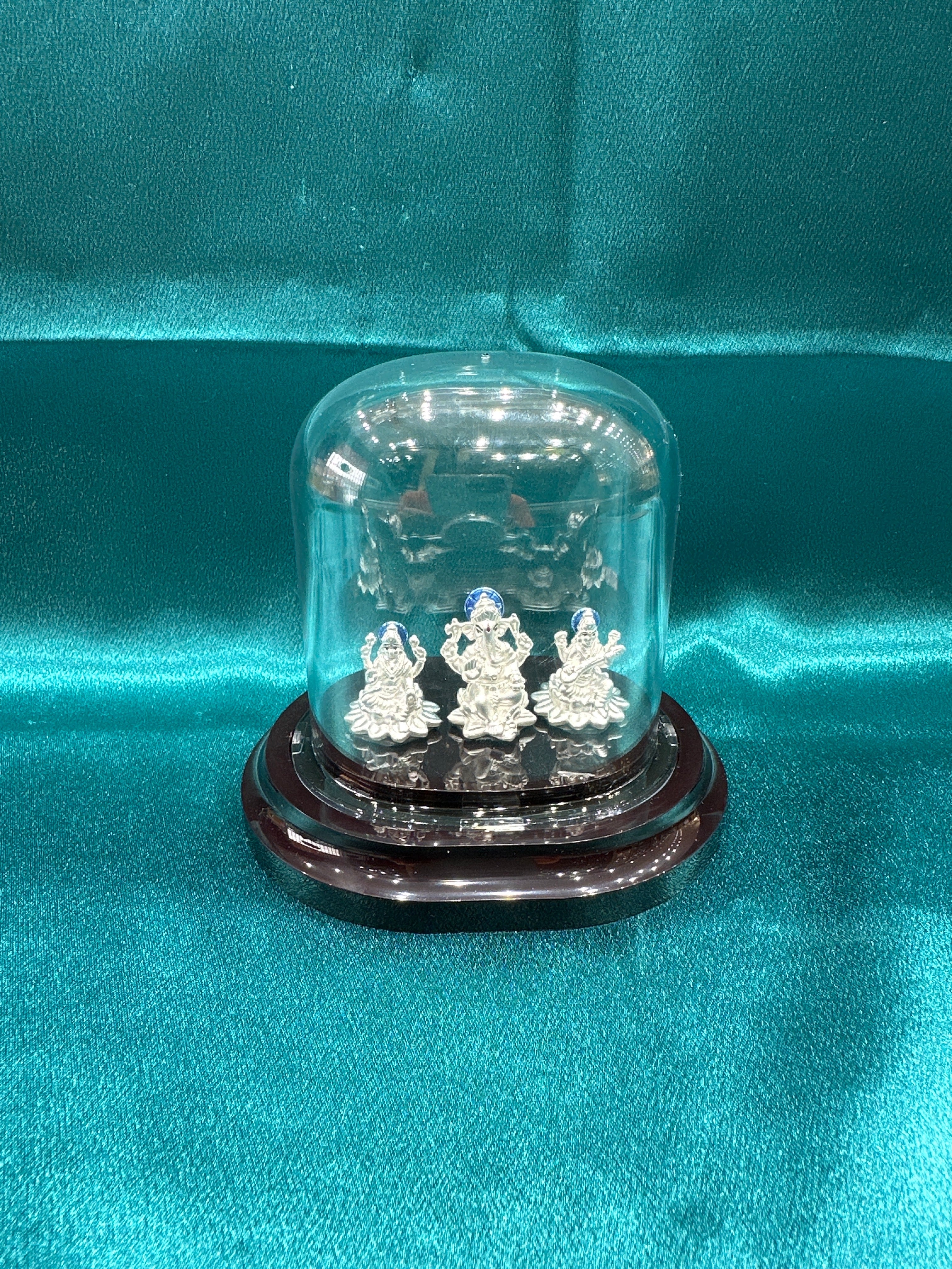 Pure Silver Lakshmi GaneshSaraswati ji Idol (Murti)