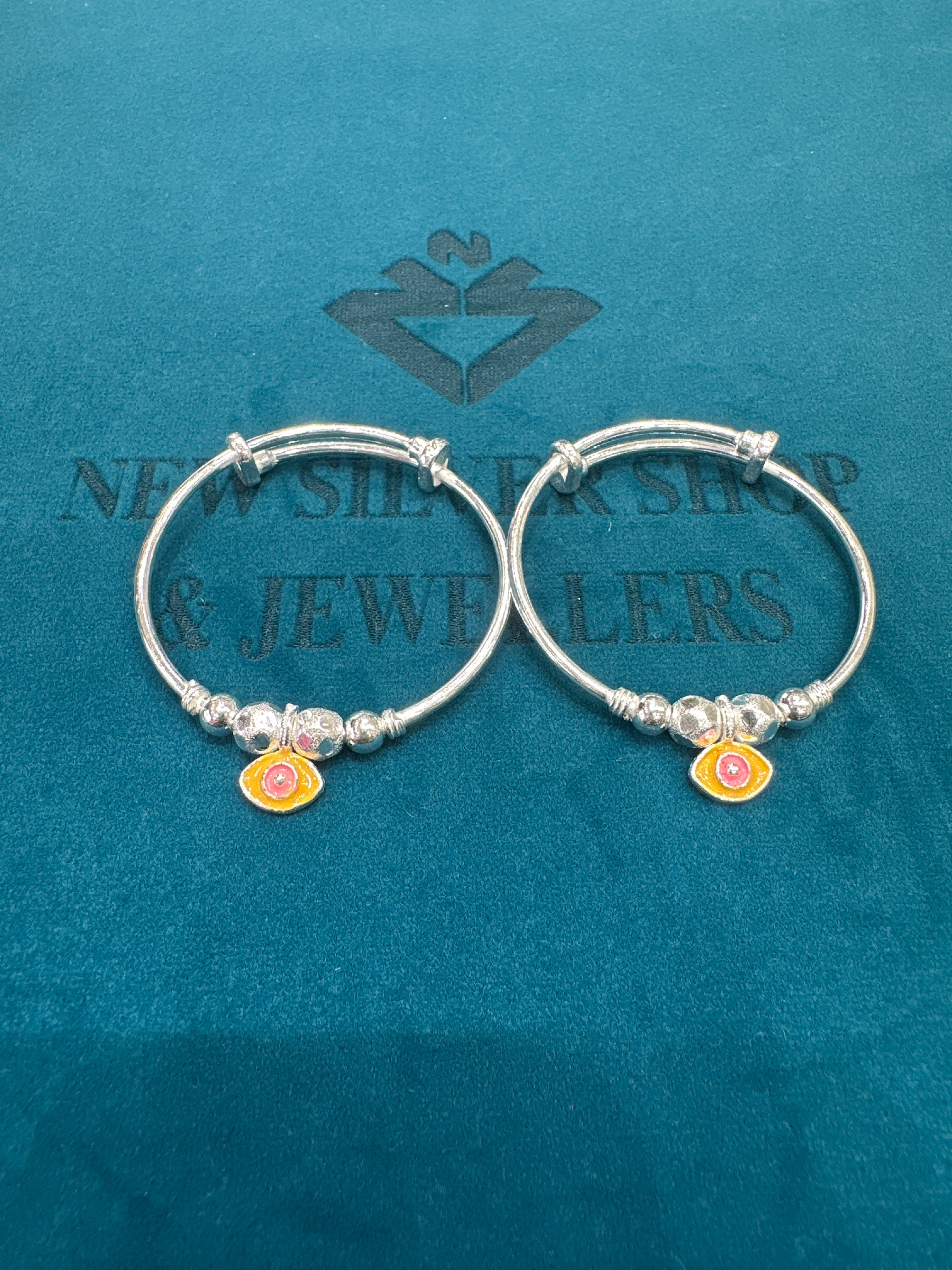 Fancy Silver baby bangles