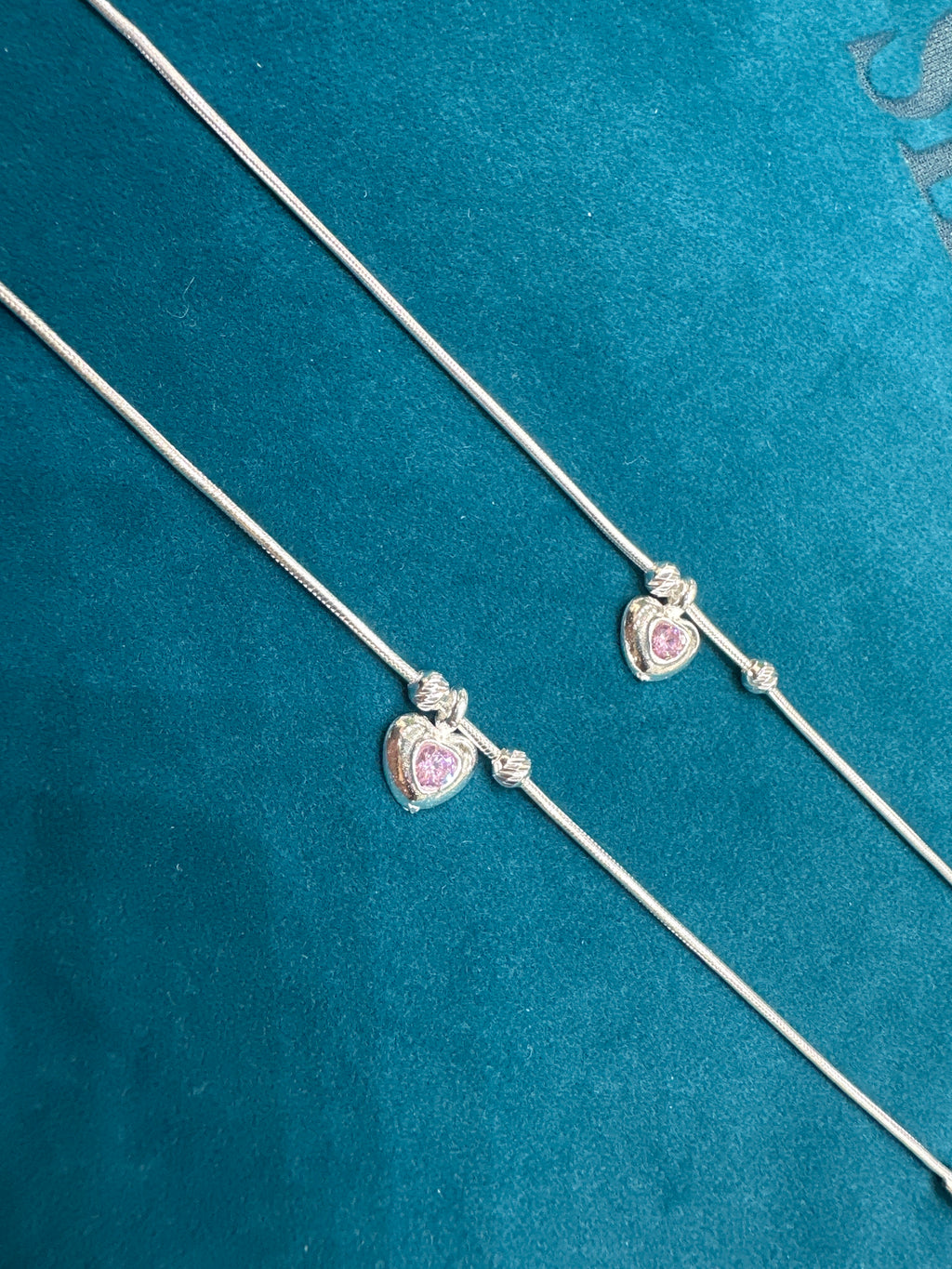 Kids fancy silver anklets (Size: 6-9 year old)