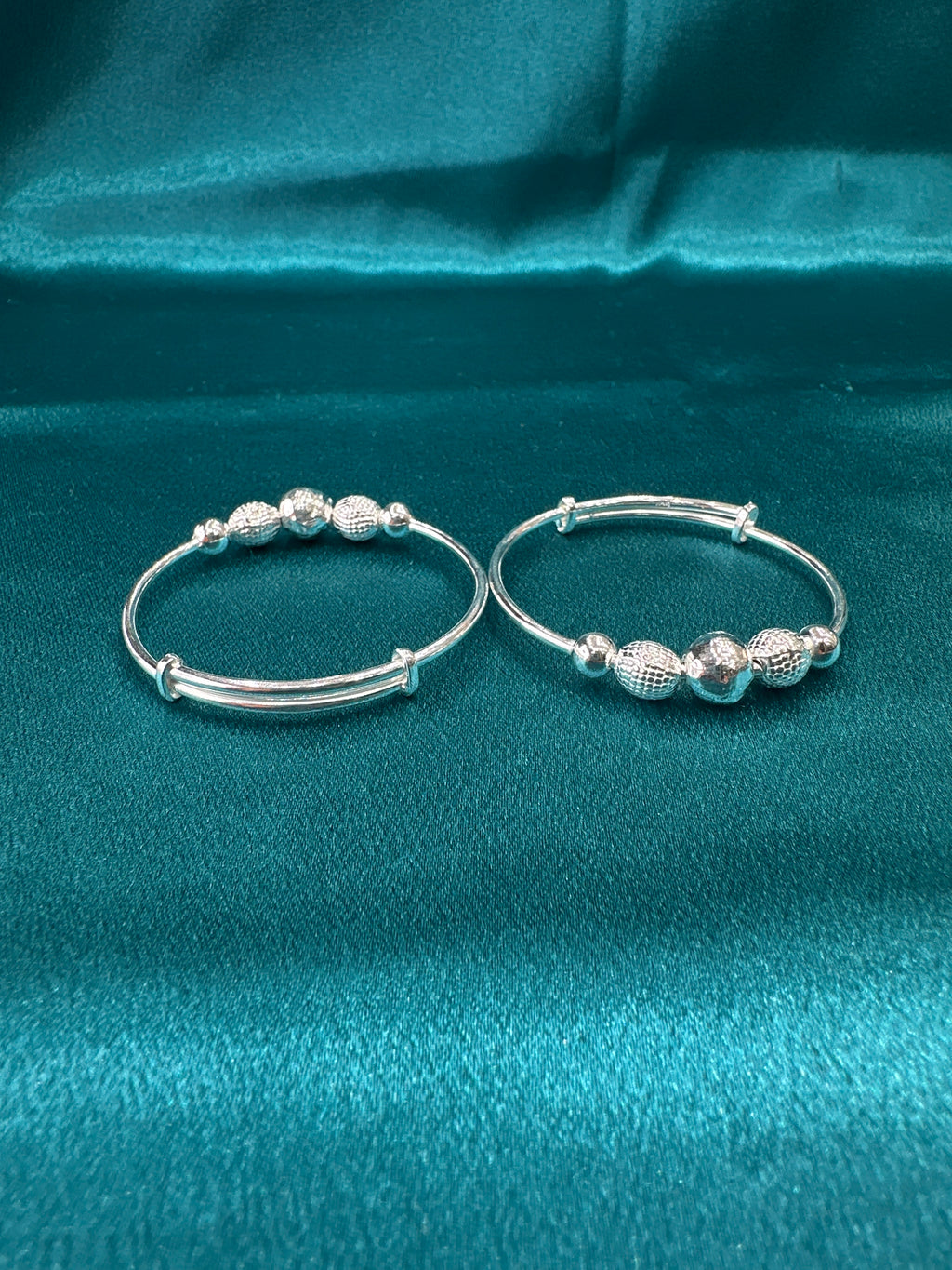 Fancy Silver baby bangles