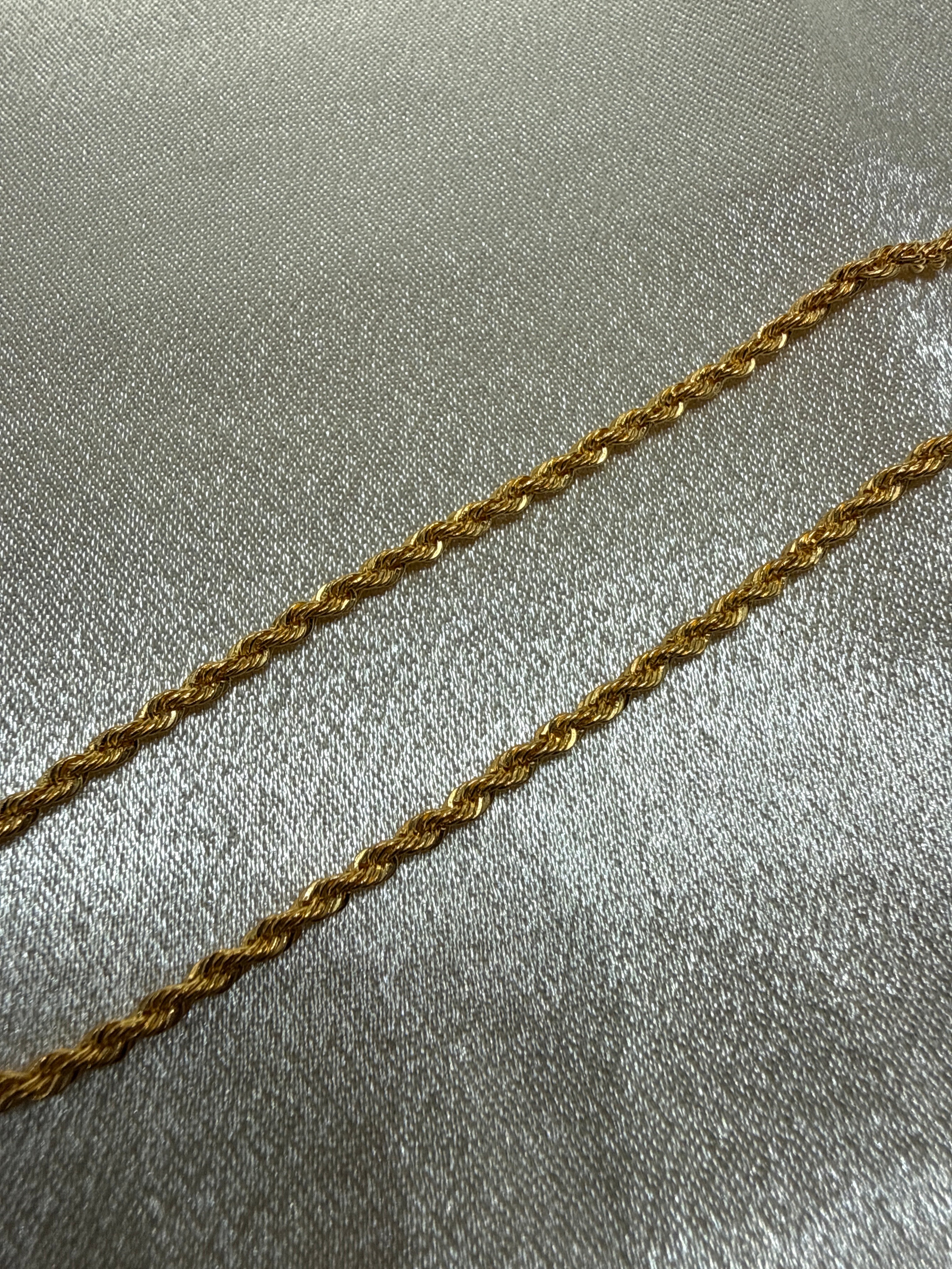 22K Gold Chain (Hollow Rope Design)