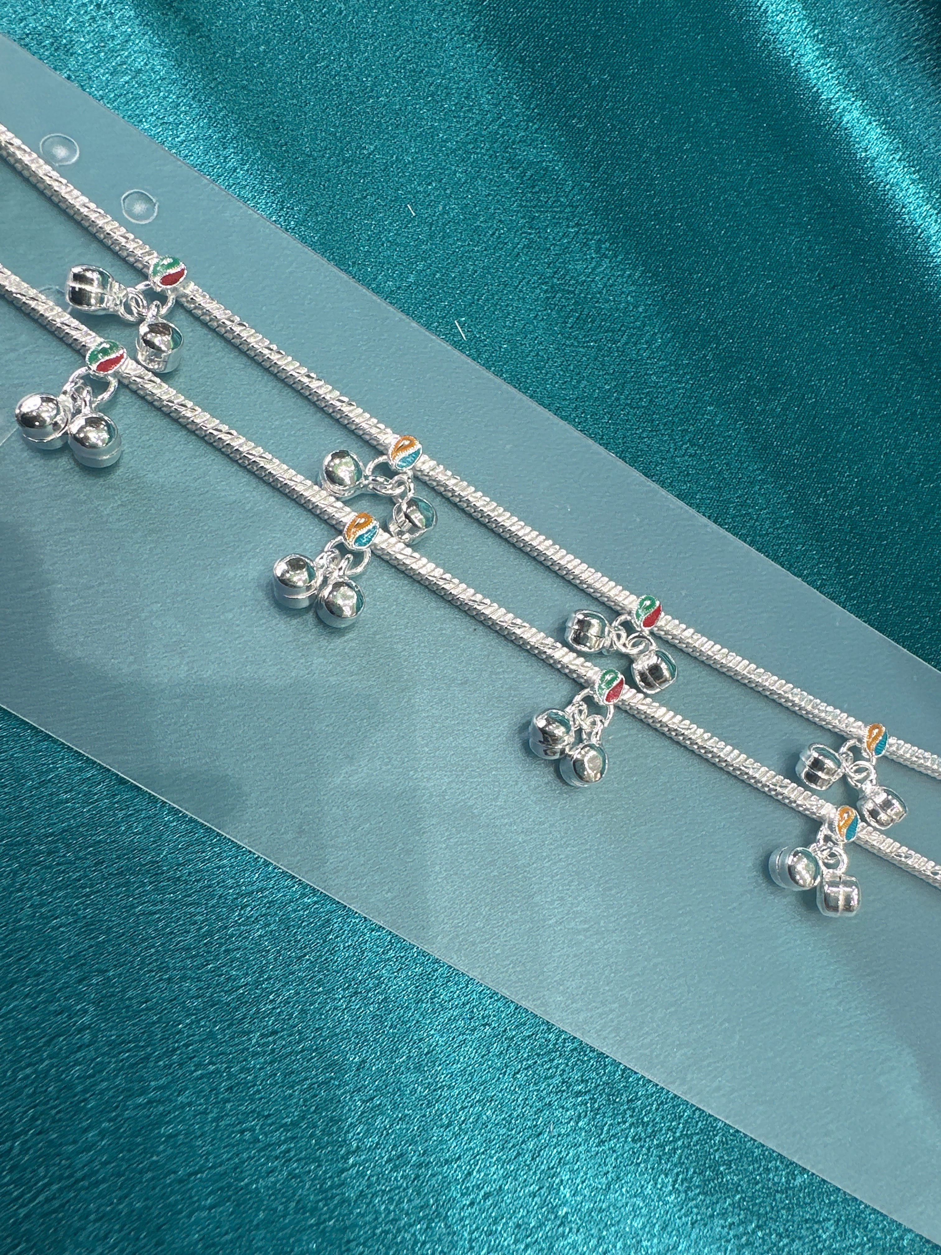 Fancy Silver baby anklet(Size: 6-9 year old)