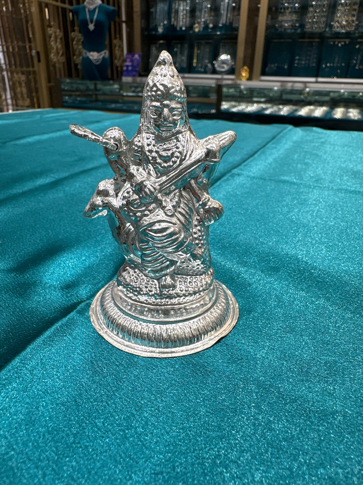 Silver Sarswati Mata Ji Idol