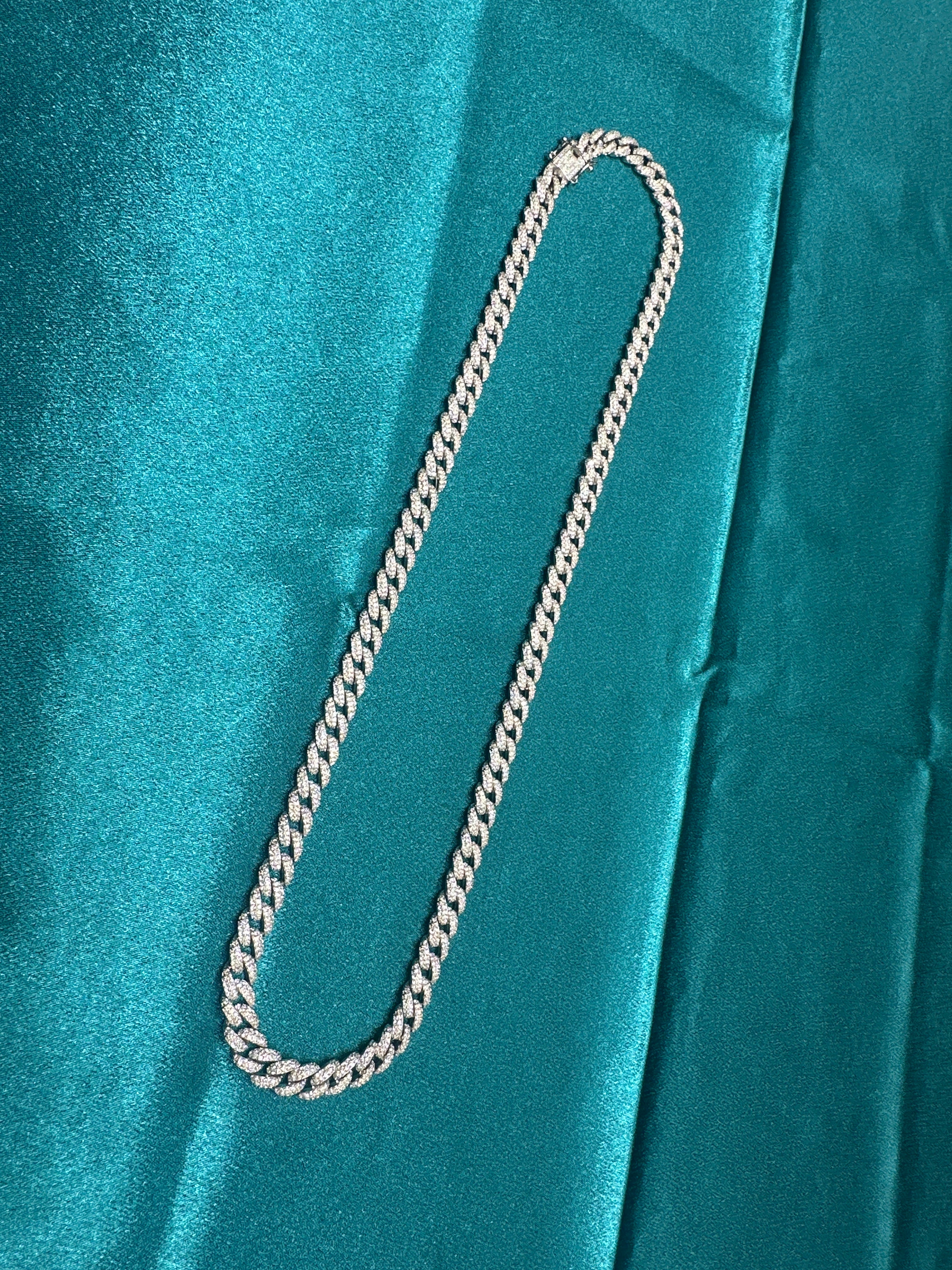 Men’s silver iced out silver 925 chain with CZ diamonds (8mm)