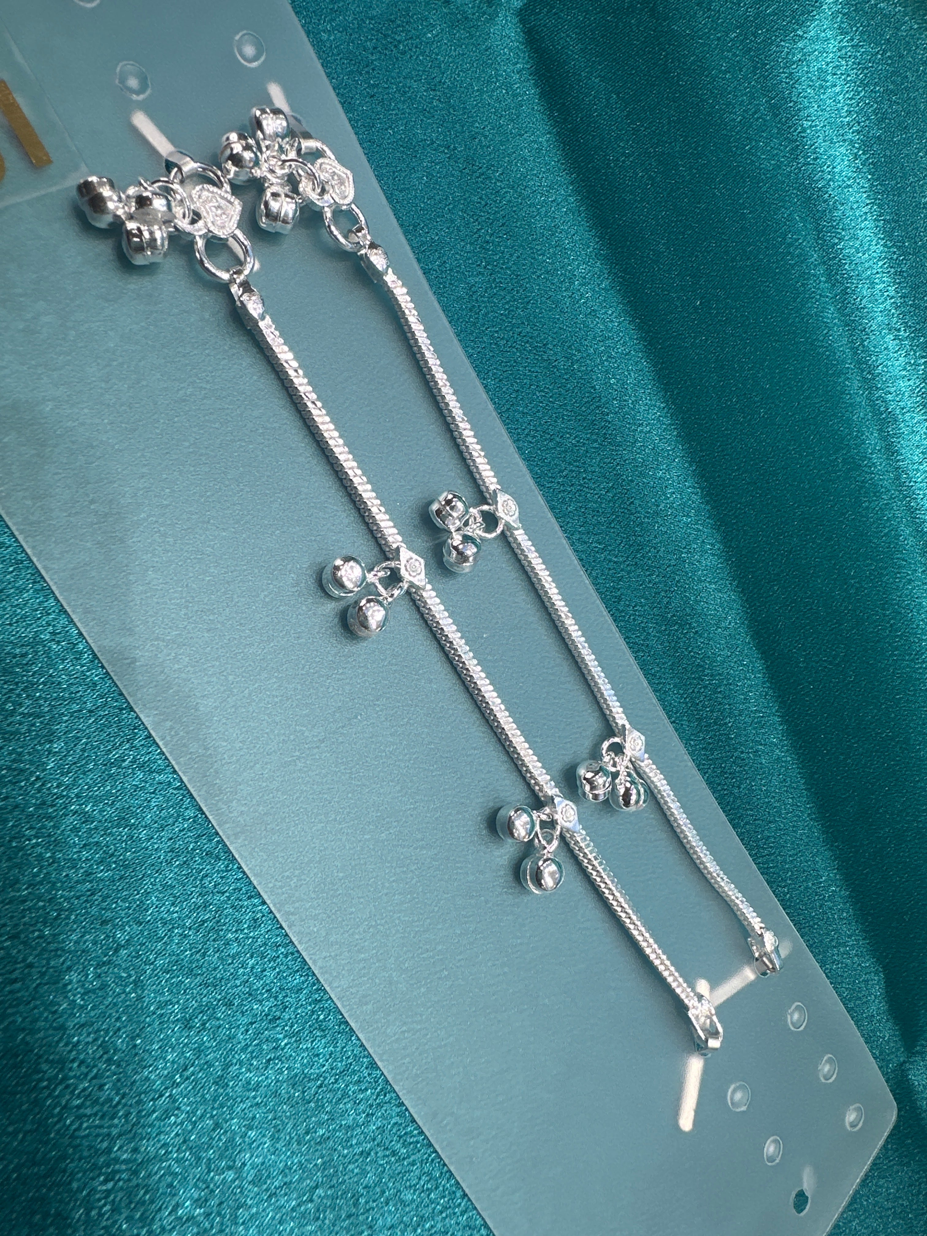 Fancy Silver baby anklet(Size: newborn - 1 year old)