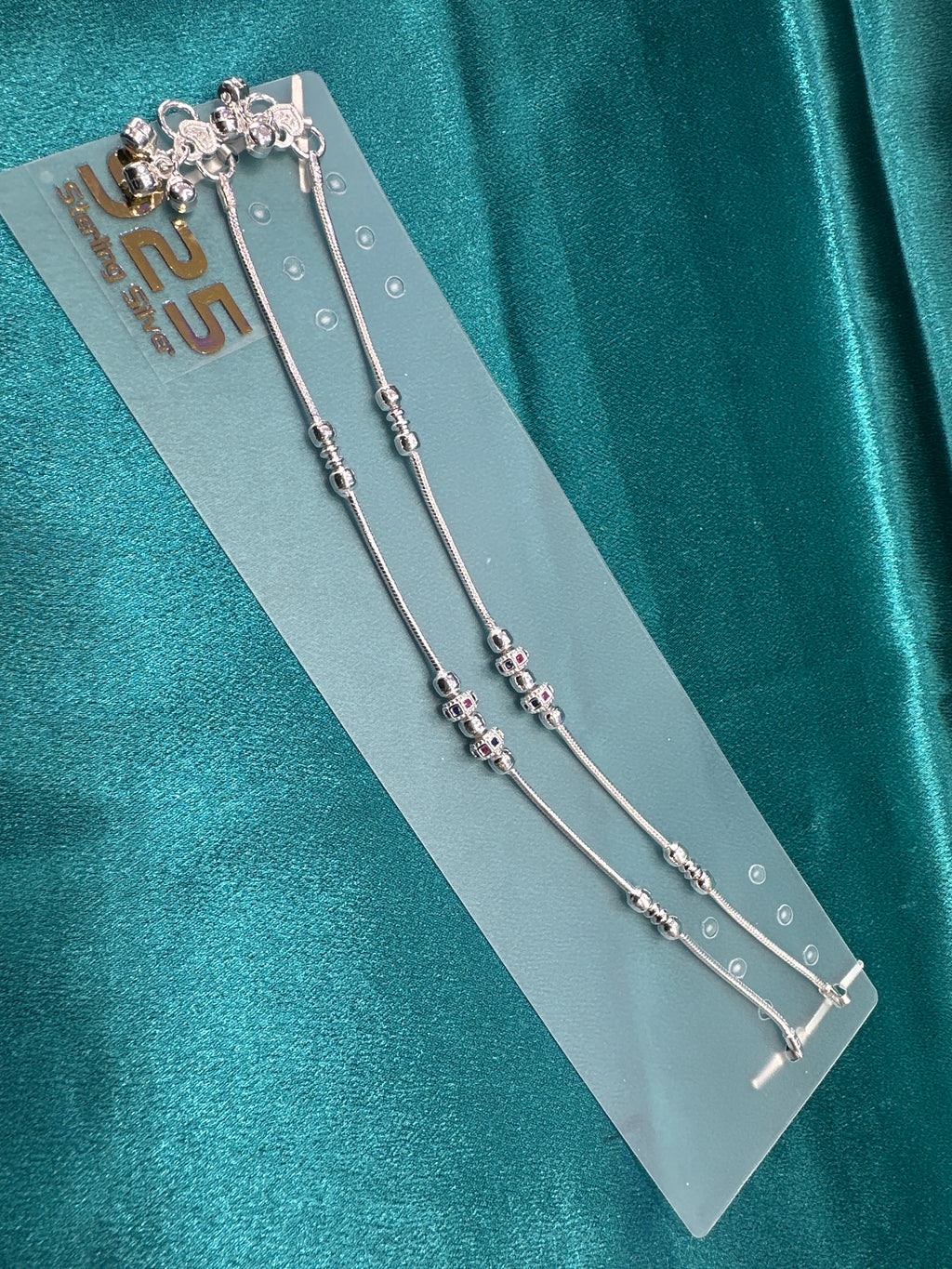 Fancy Silver baby anklet(Size: 12-13 year old)