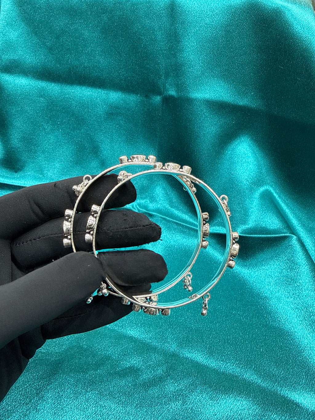 Antique Style Designer Silver Bangles