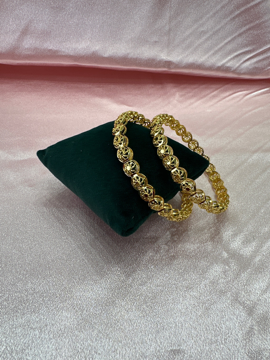 Dazzling gold plated silver bangles