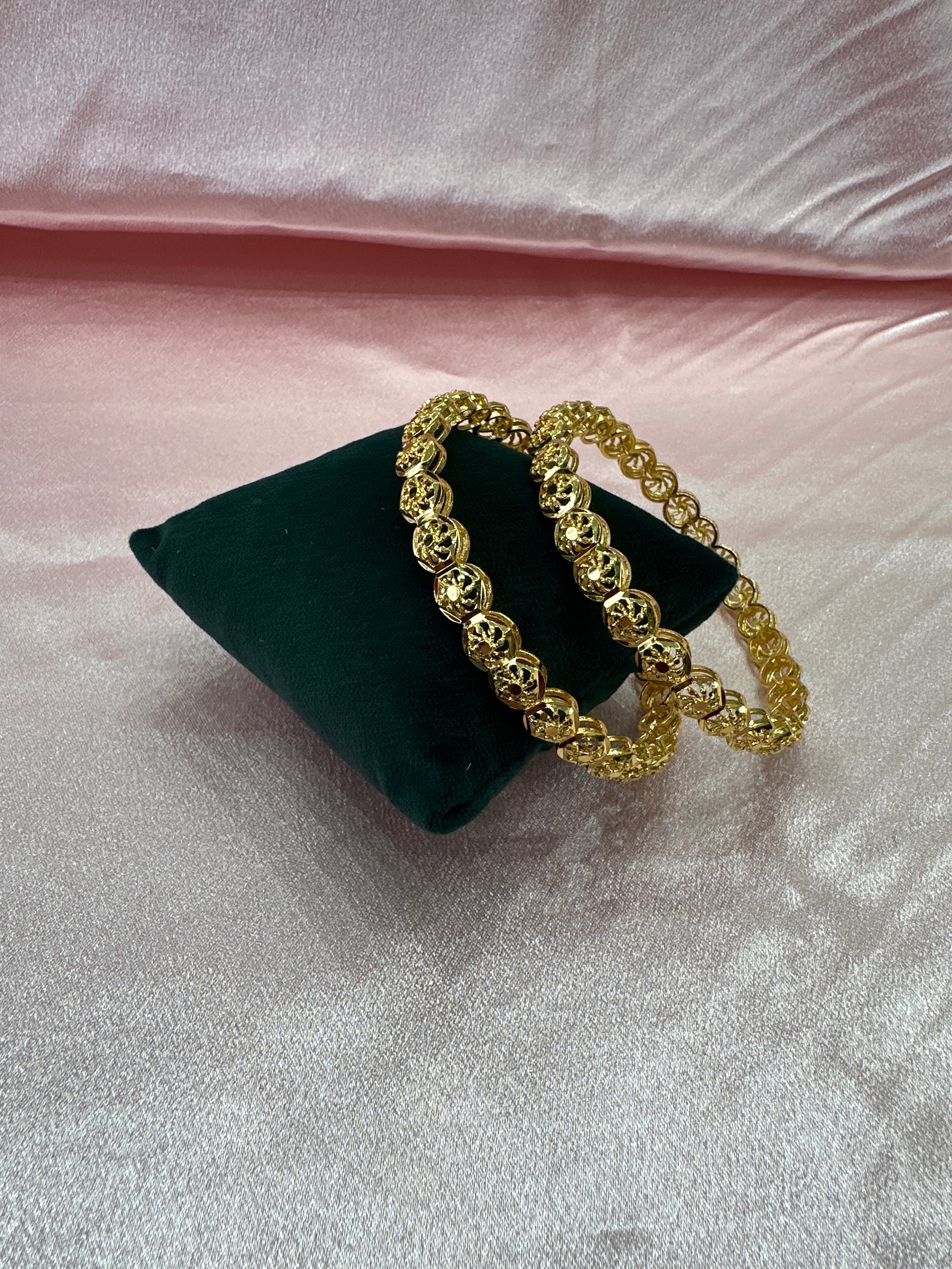 Dazzling gold plated silver bangles