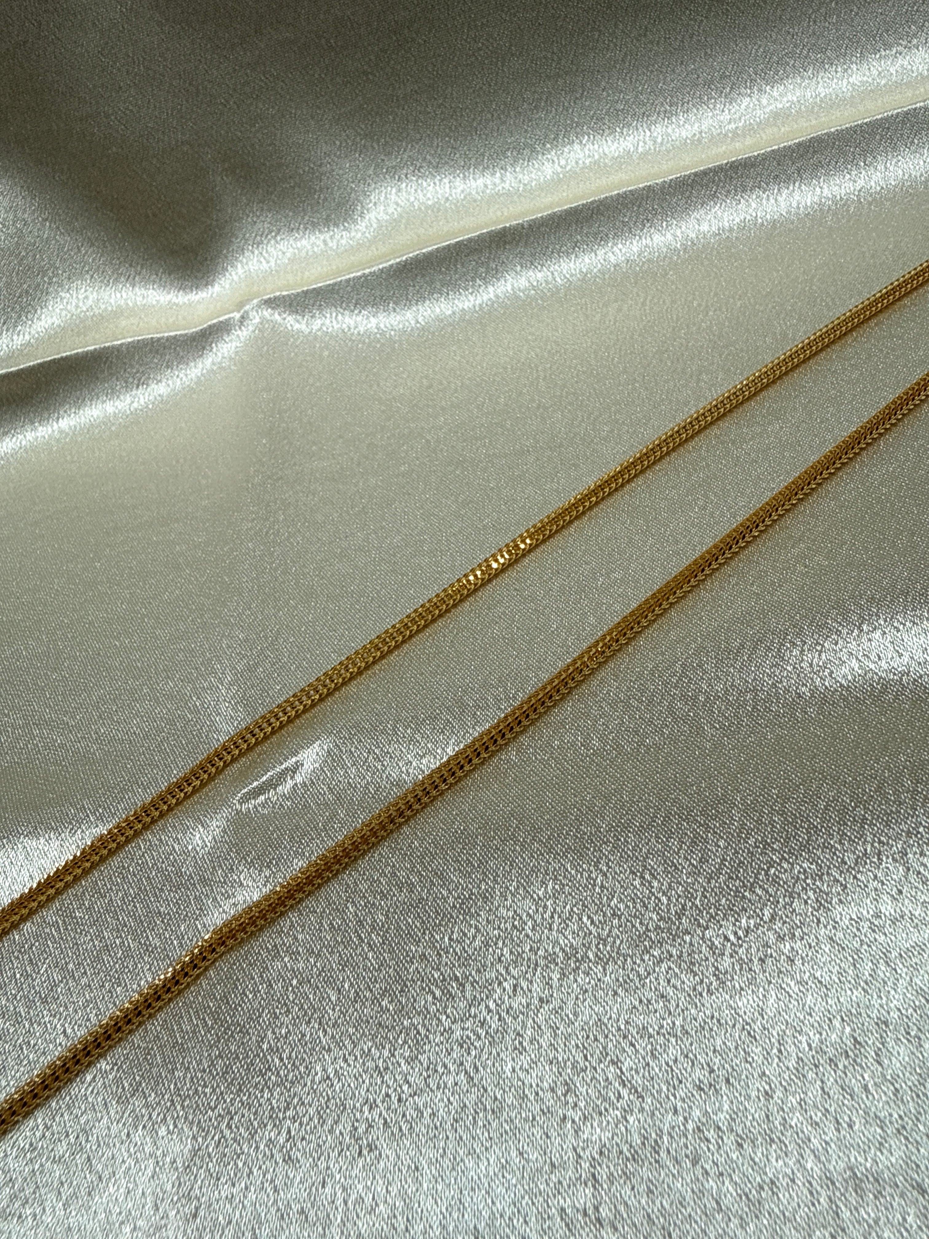 22K Gold Chain (Round Box Foxtail Design)