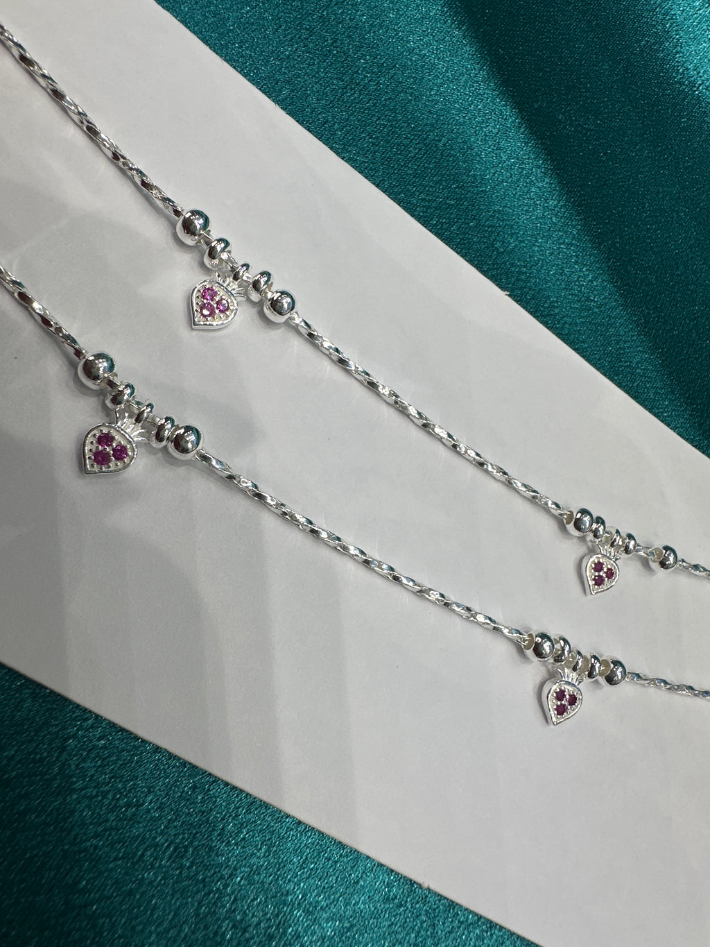Fancy Silver baby anklet(Size: 6-9 year old)