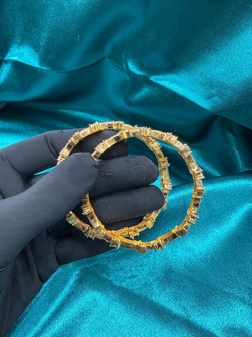 Designer Gold Plated Silver Bangles