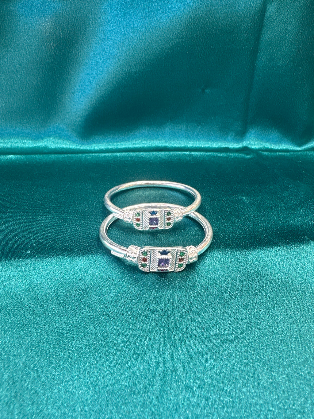 Fancy Silver baby bangles