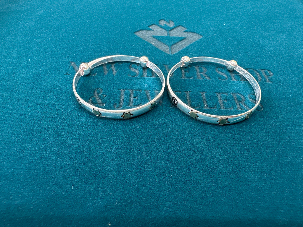 Fancy Silver baby bangles