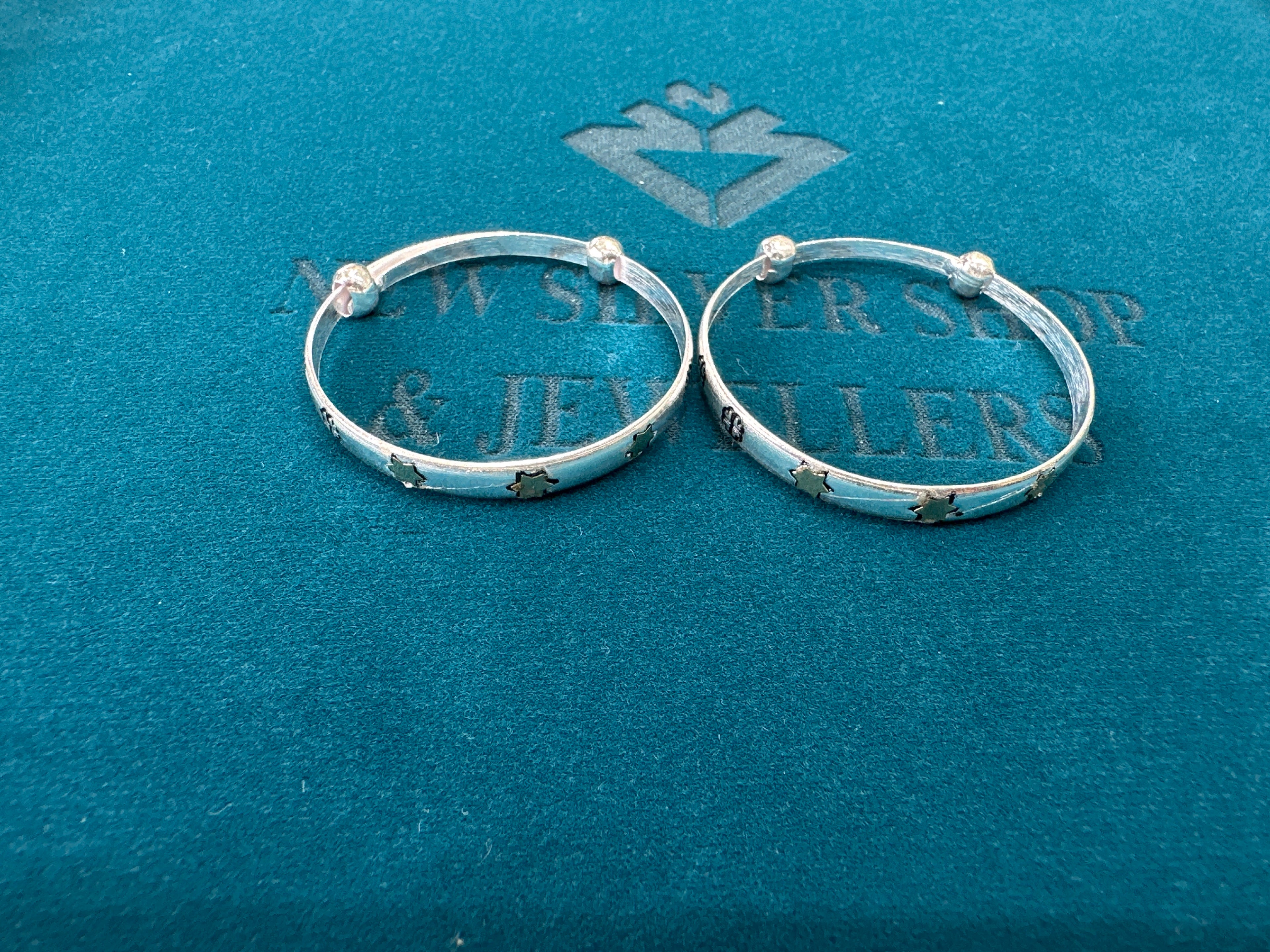 Fancy Silver baby bangles