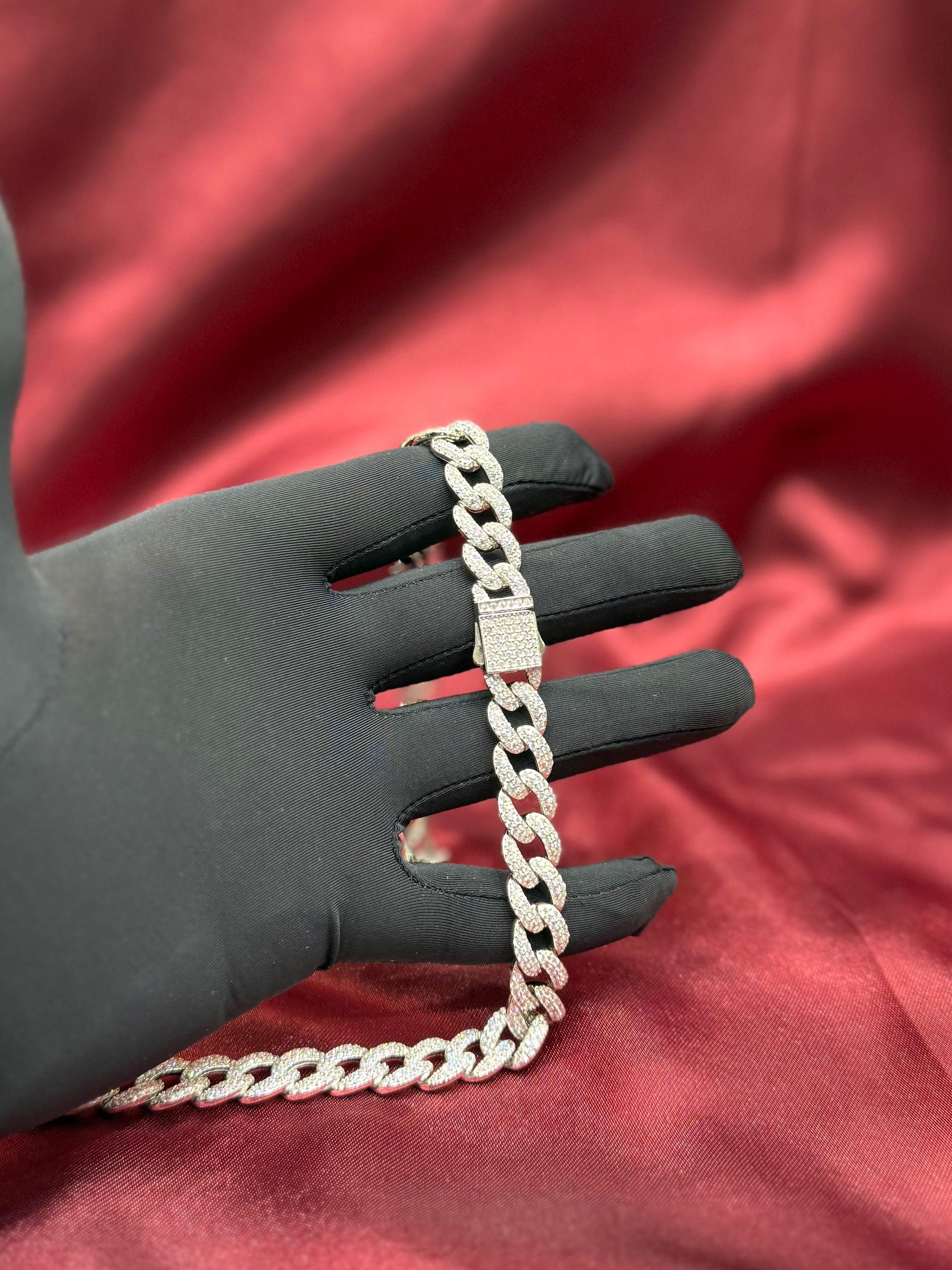 Men’s iced out silver 925 chain w/CZ diamonds (10.5mm)