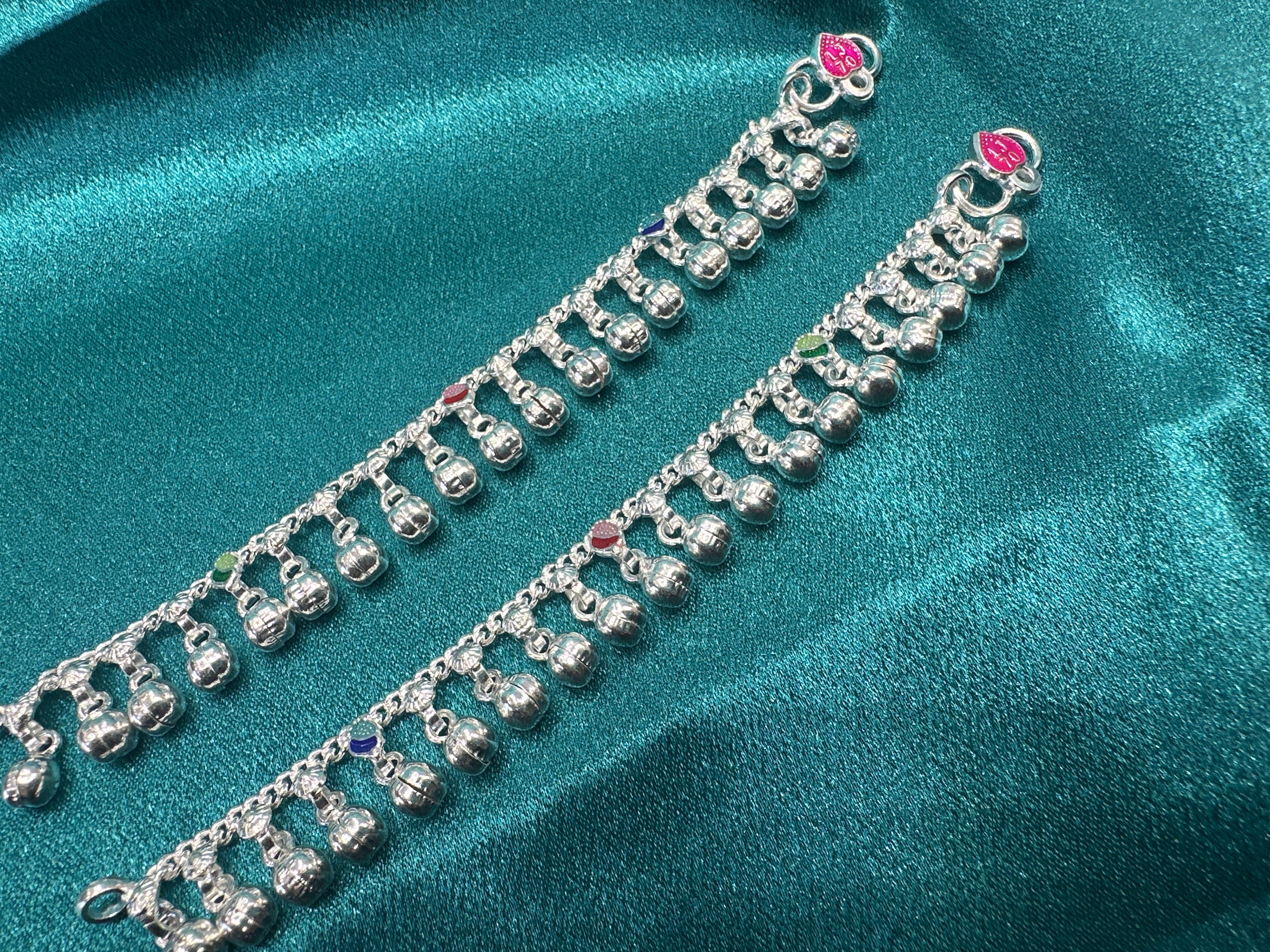 Fancy Silver baby anklet(Size: newborn - 1 year old)