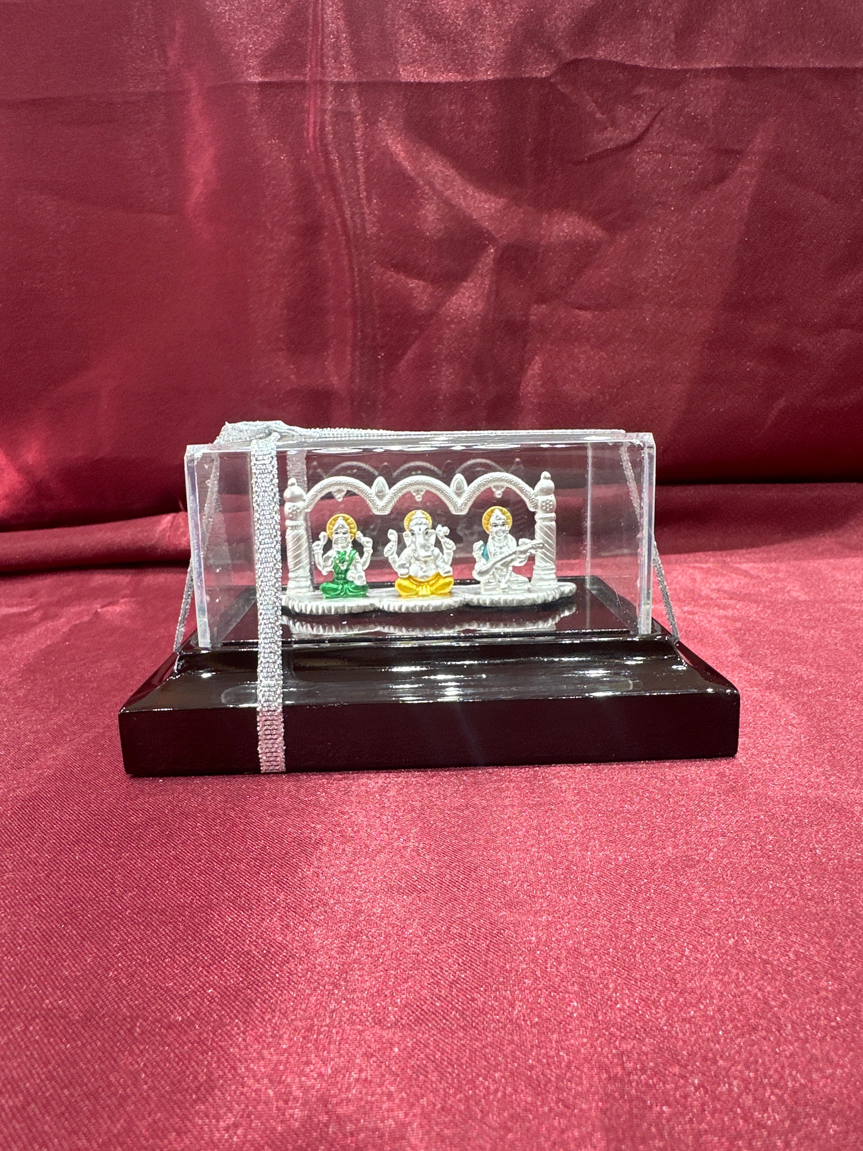 Pure Silver Lakshmi Ganesh Saraswati ji Idol (Murti)