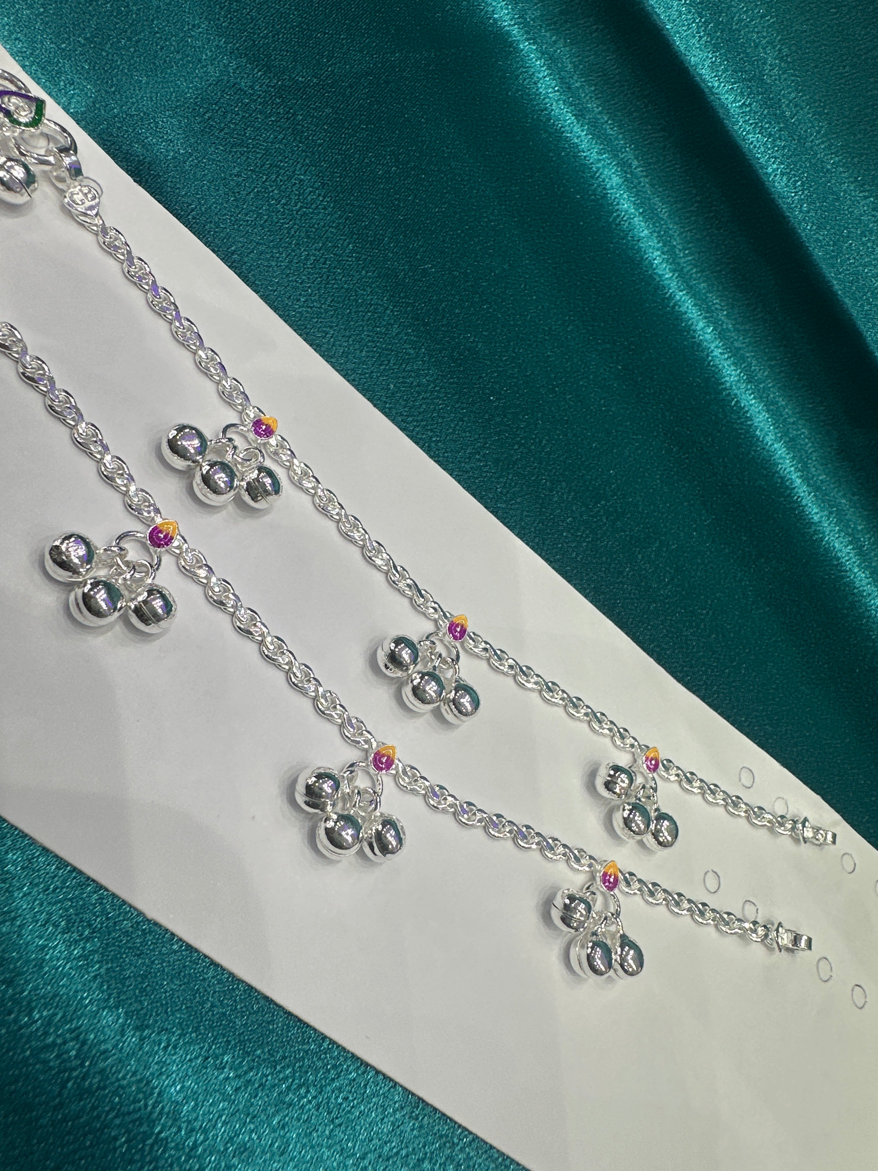 Fancy Silver baby anklet(Size: 6-9 year old)
