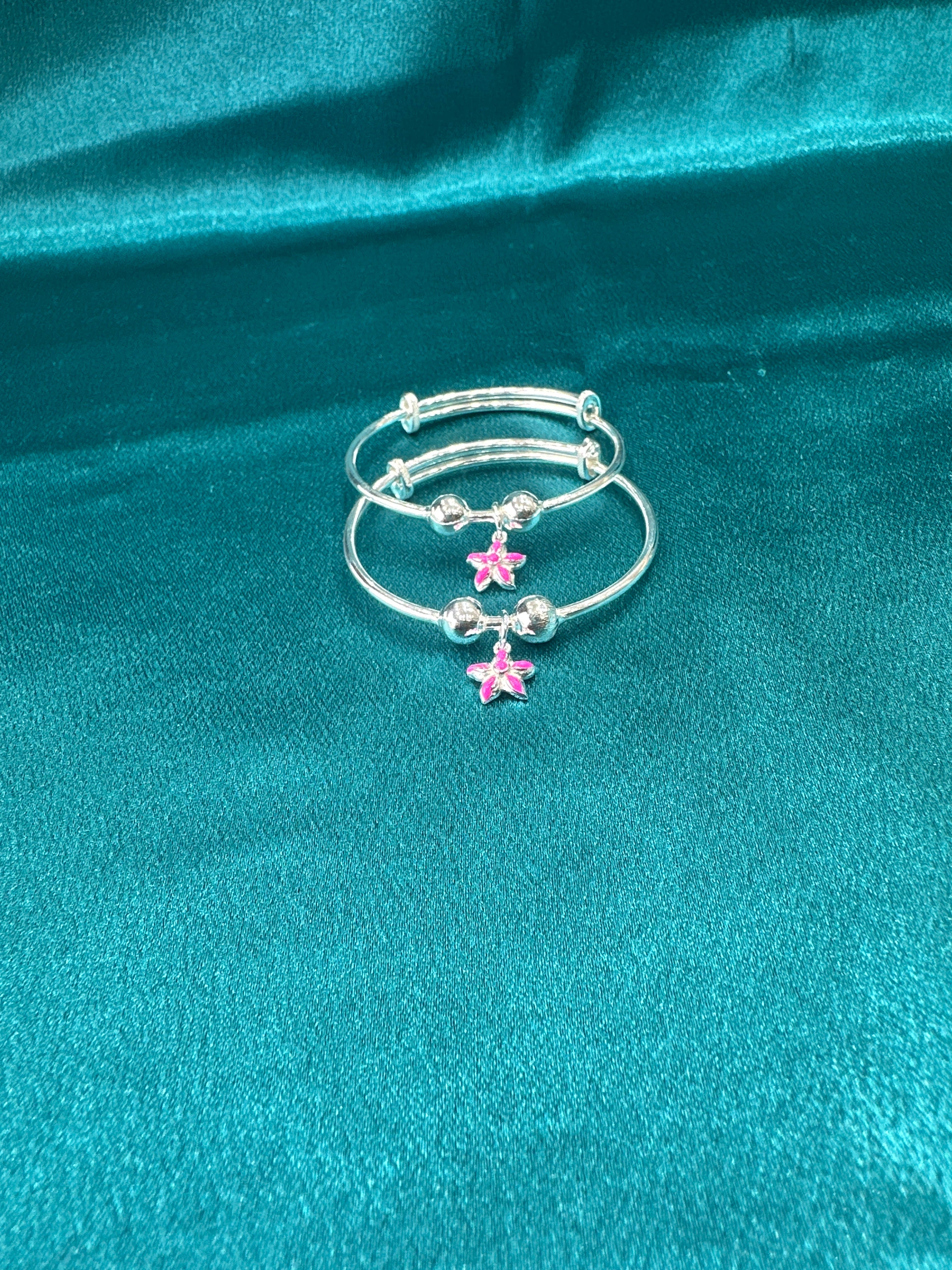 Fancy Silver baby bangles