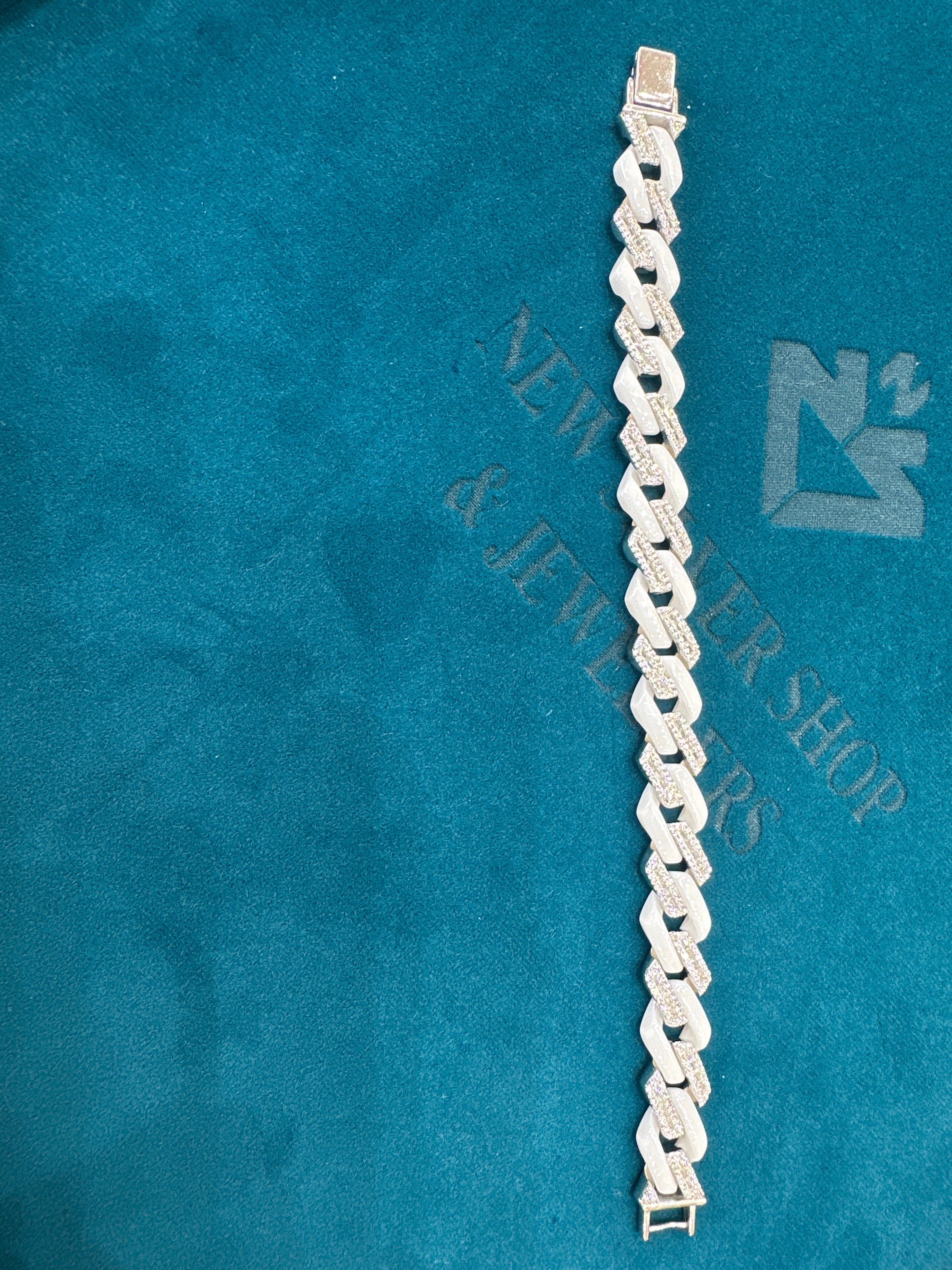 Men’s iced out silver 925 bracelet w/ CZ diamonds (13mm)