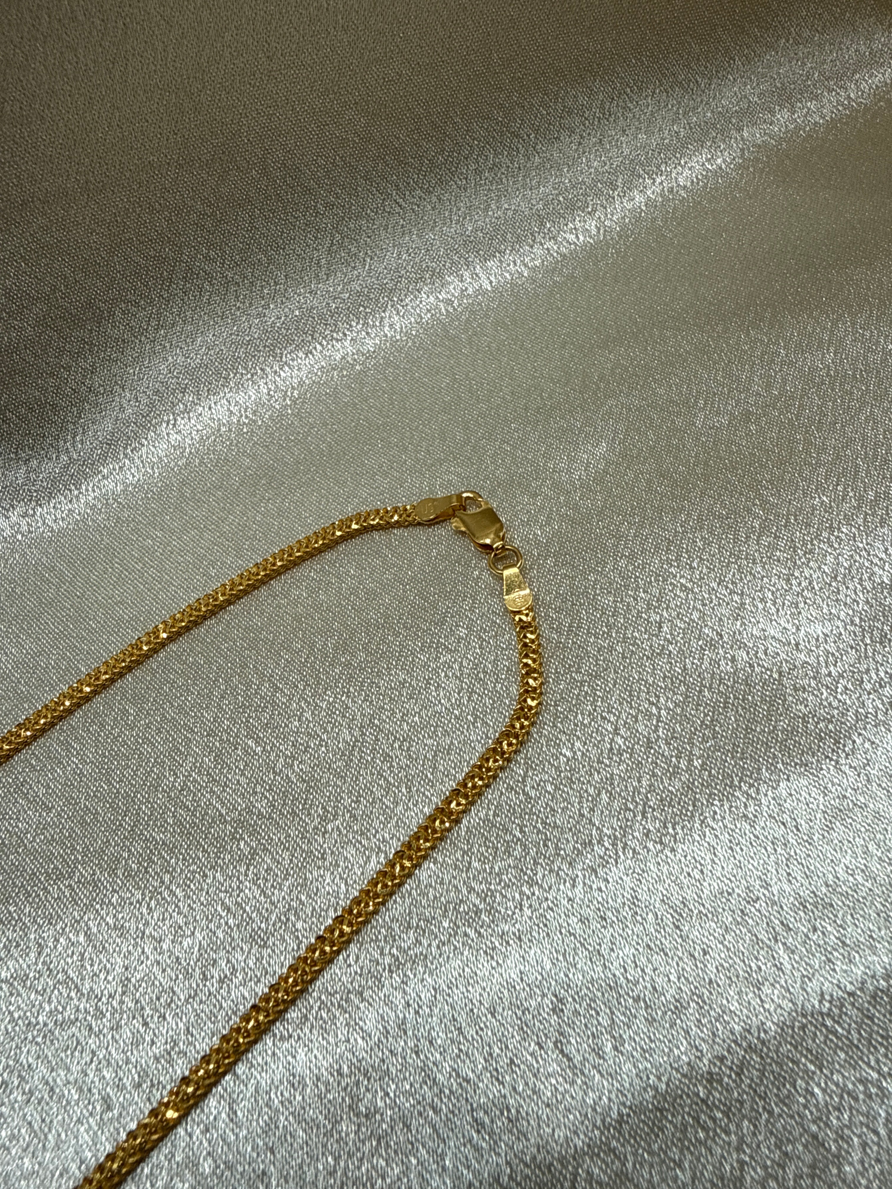 22K Gold Chain (Flat Popcorn Design)
