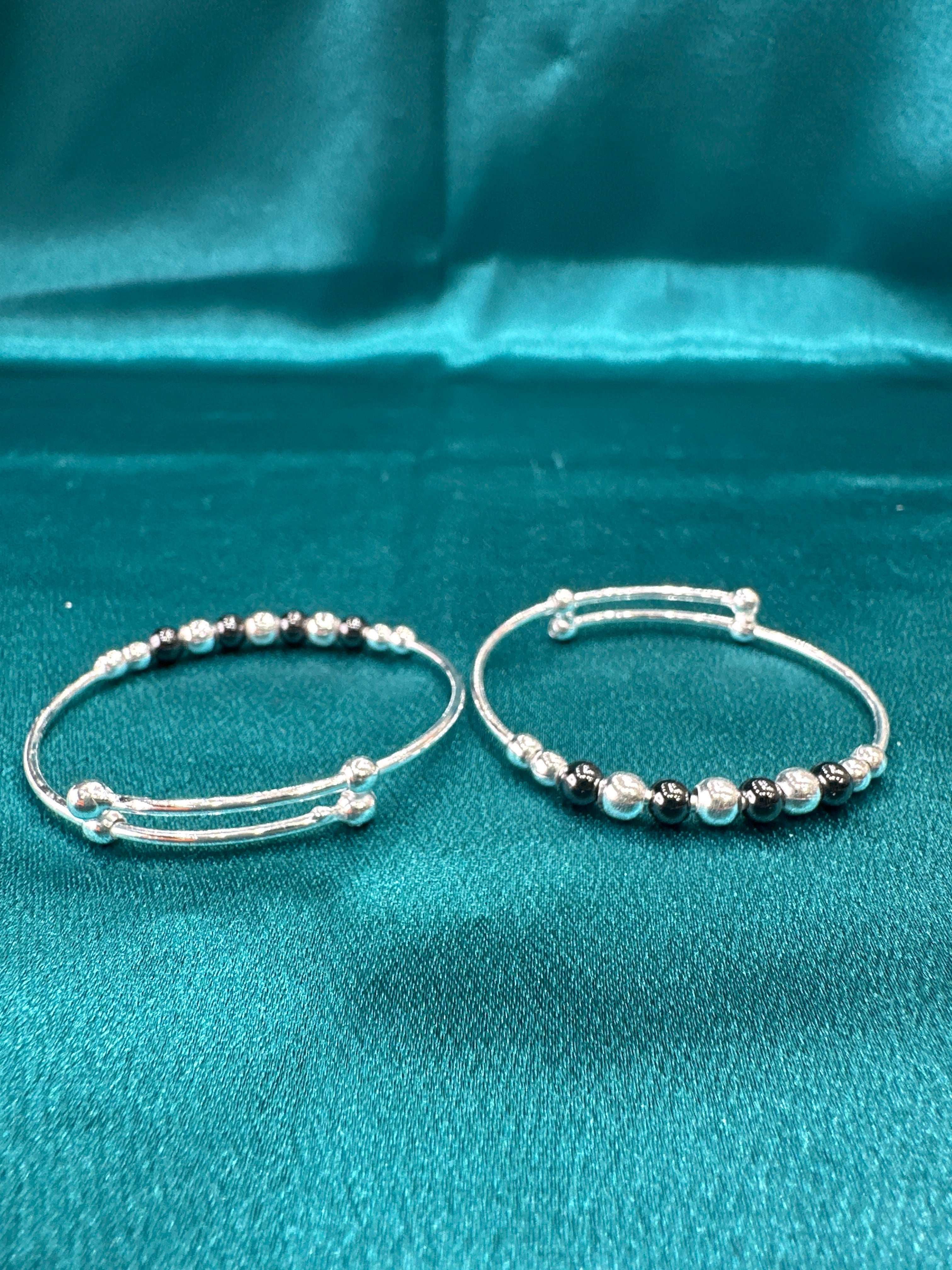 Fancy Silver baby bangles