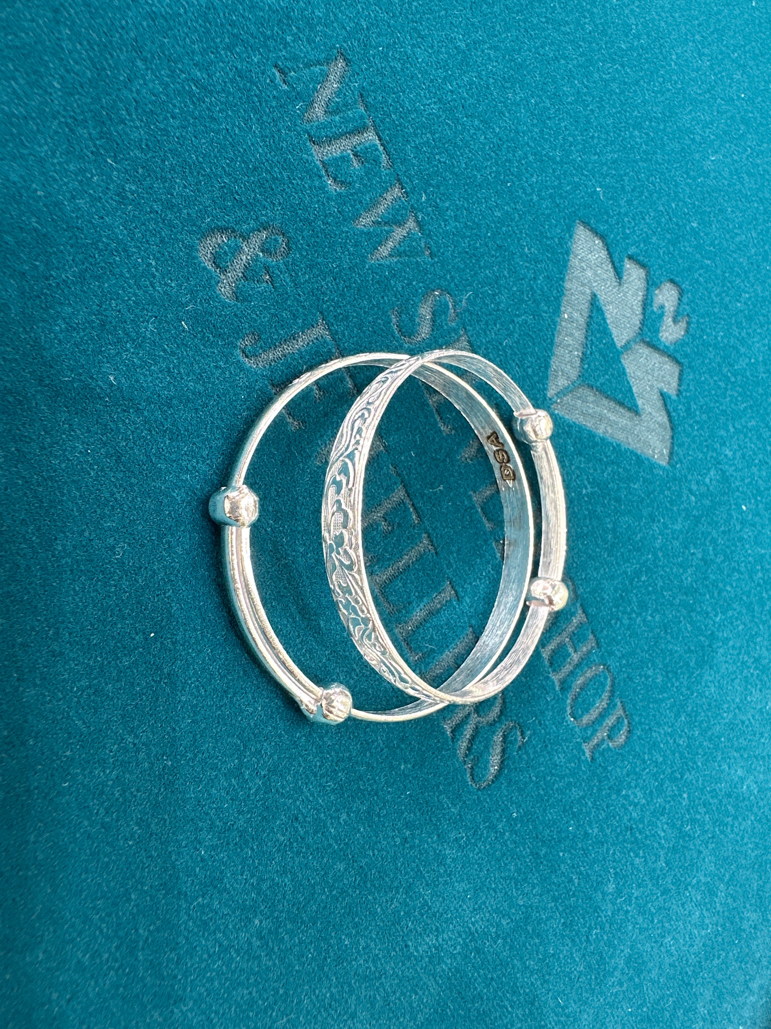 Fancy Silver baby bangles