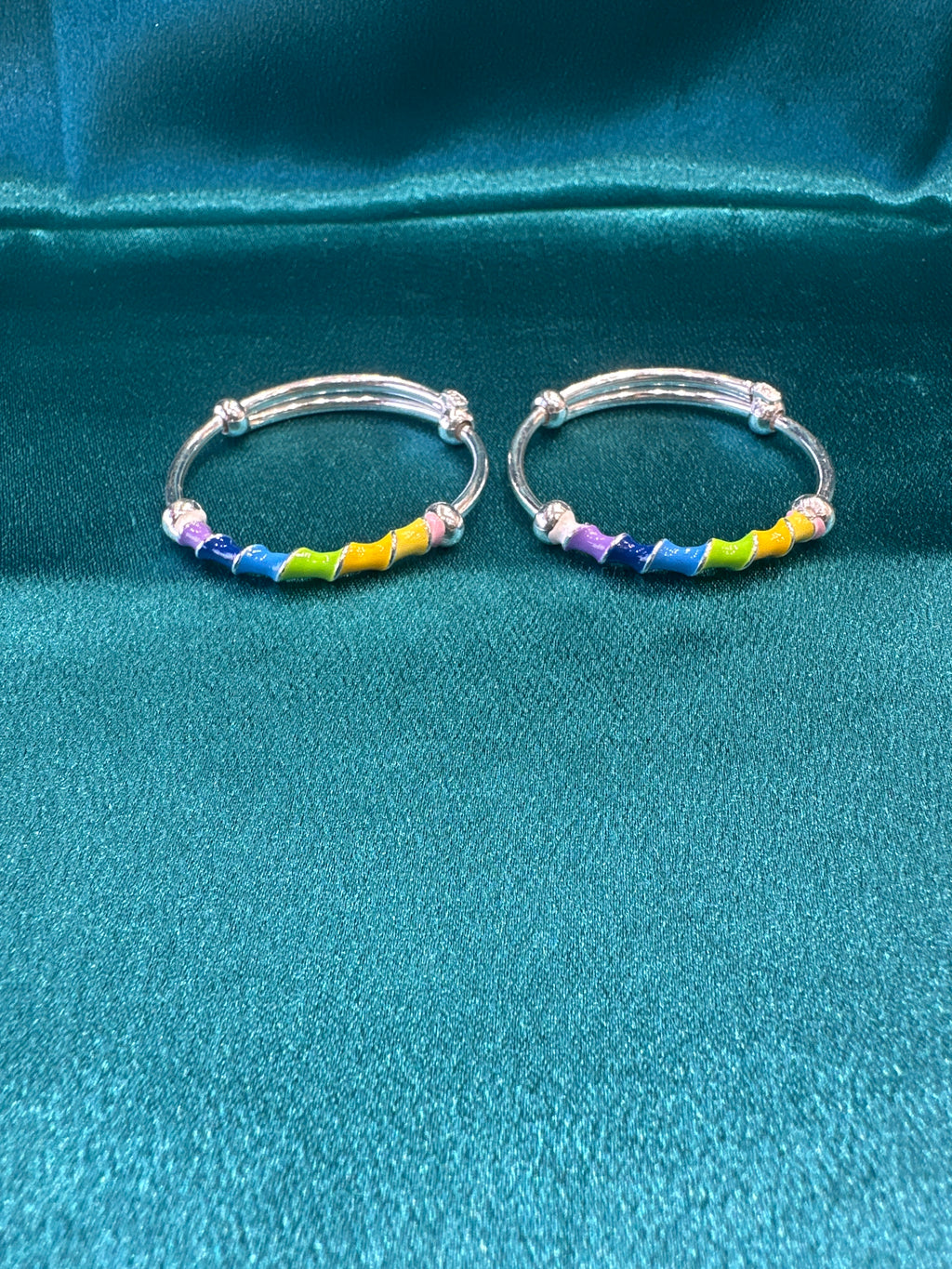 Fancy Silver baby bangles