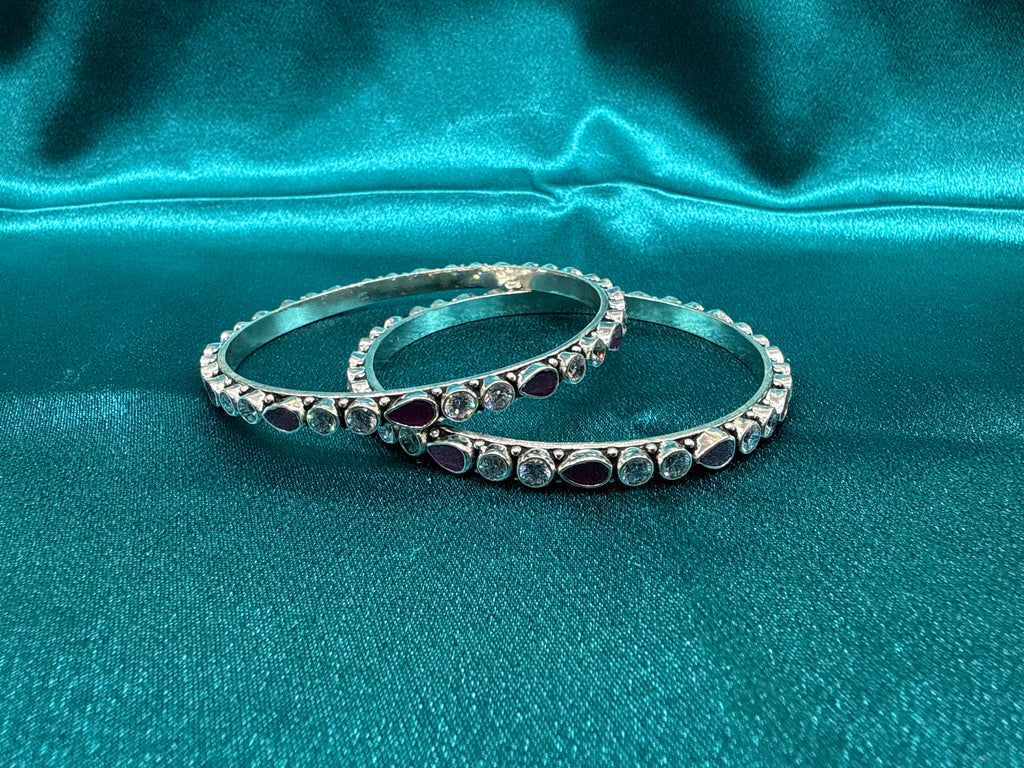 Antique Style Designer Silver Bangles