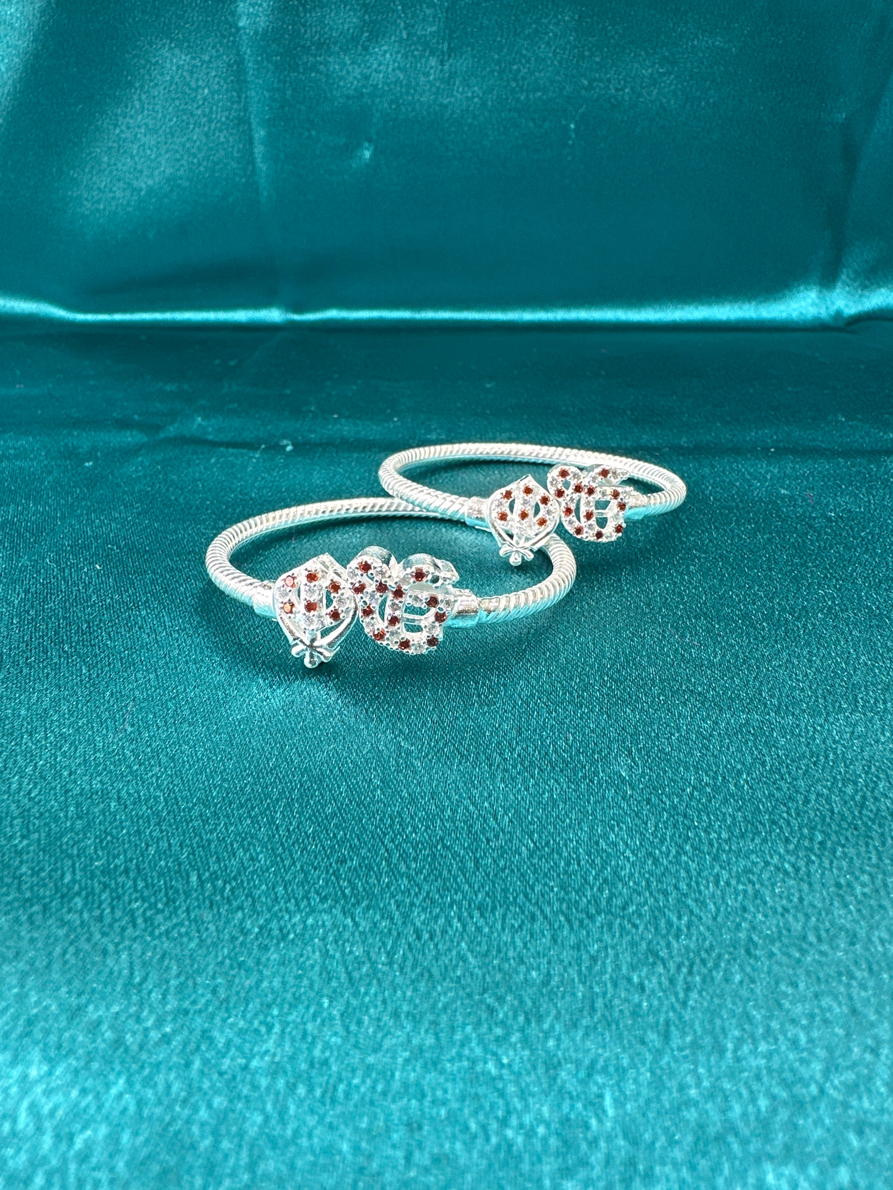 Fancy Silver baby bangles