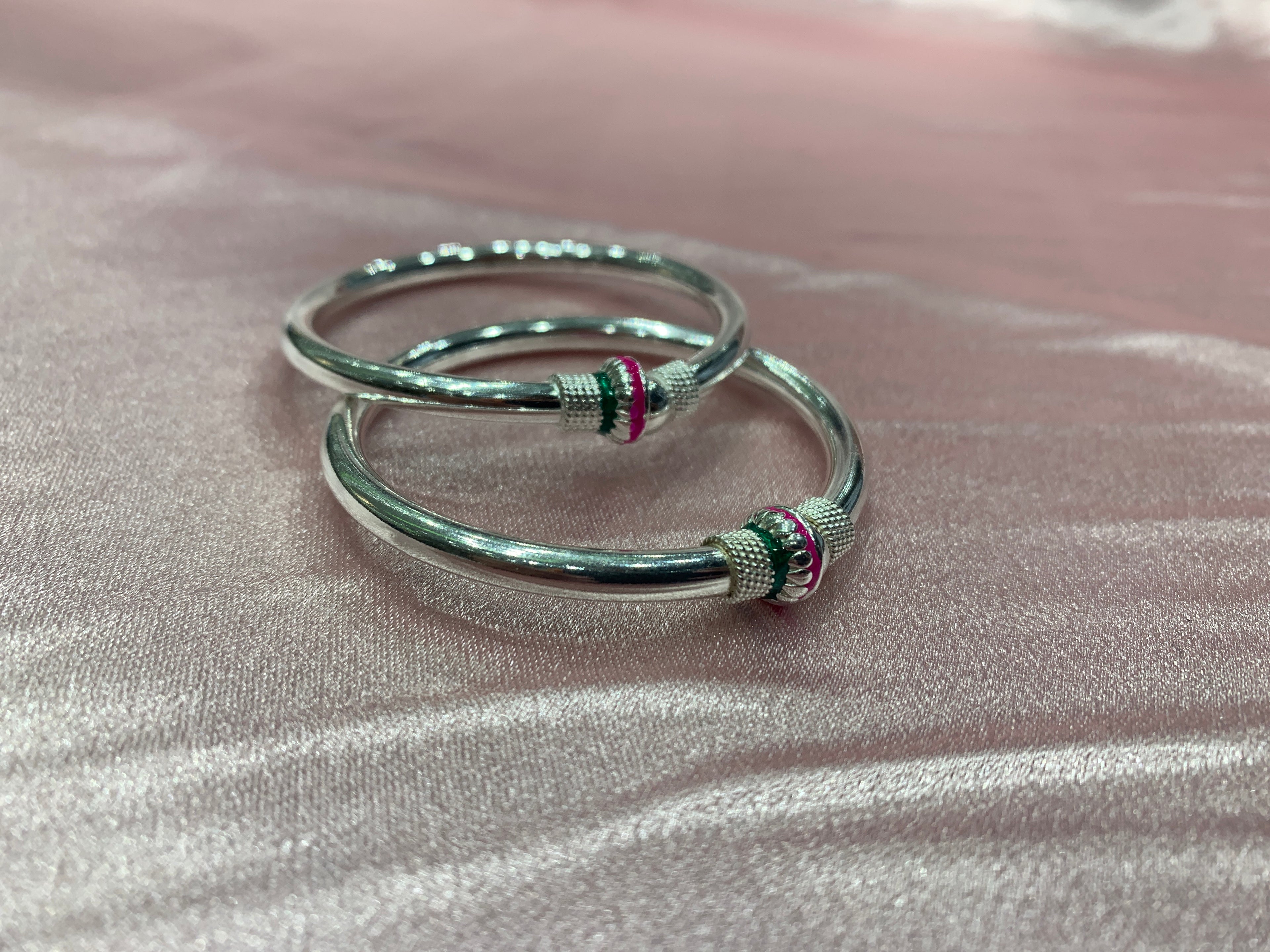 Plain Silver baby bangles