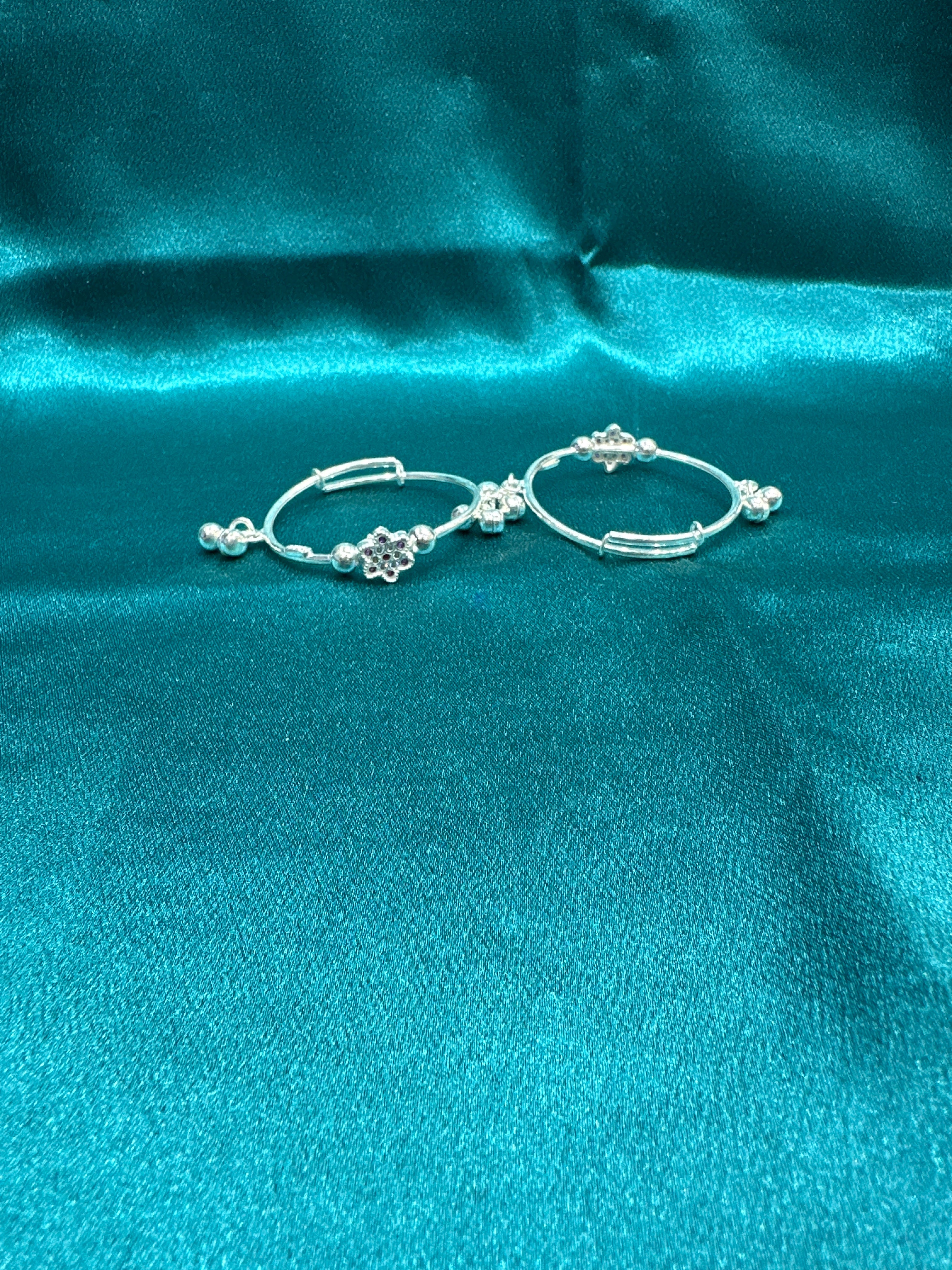 Fancy Silver baby bangles