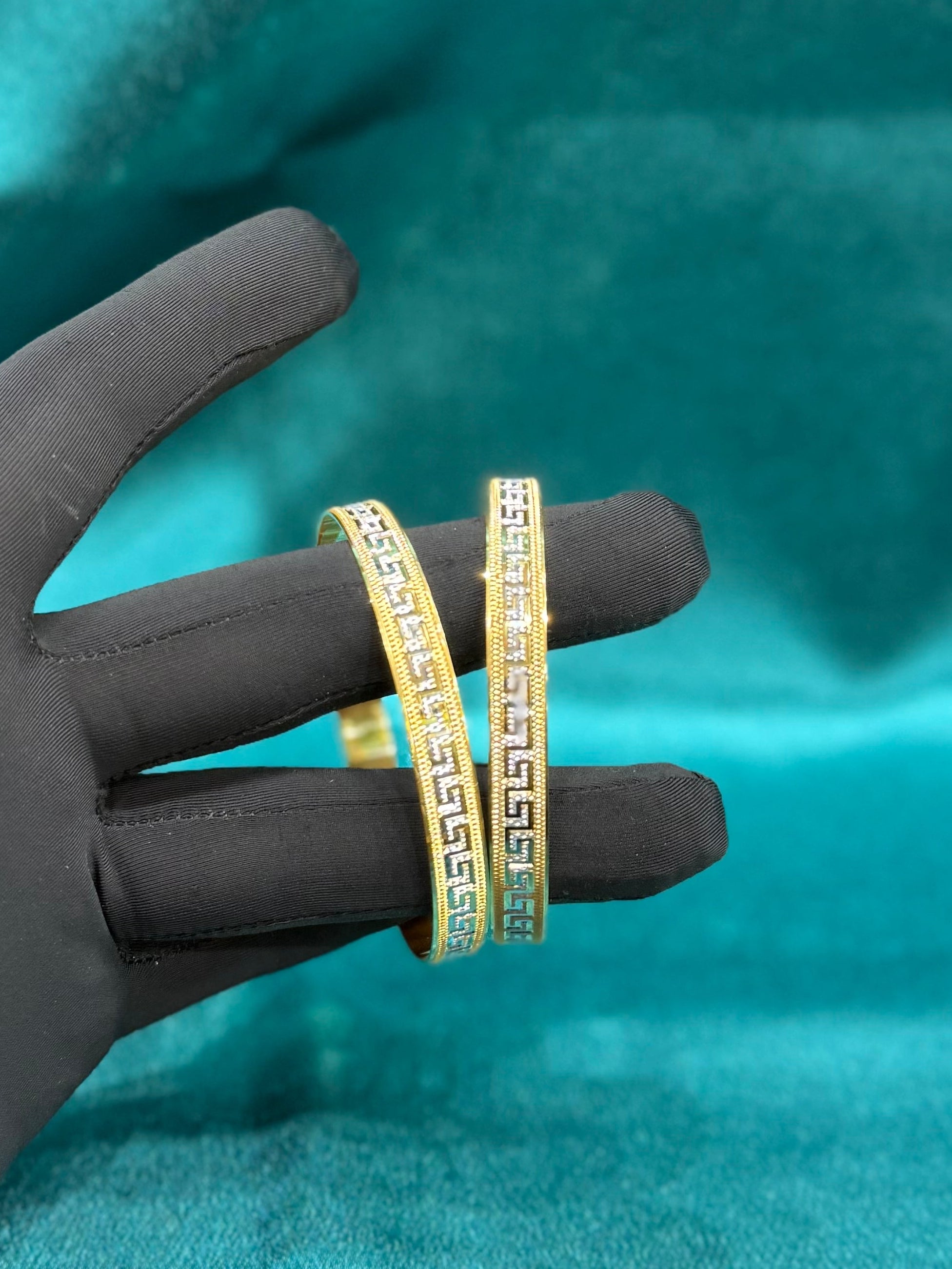 Women’s Designer 22K Gold CNC Bangles